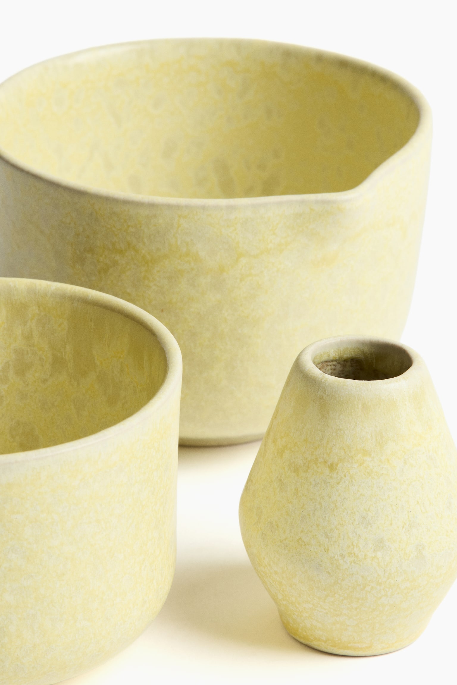 Service à matcha en grès cérame - Jaune clair/Vert foncé/Beige/Grège - 2