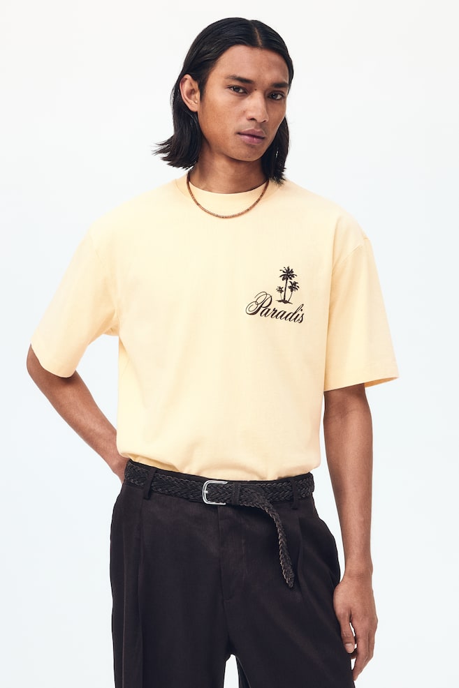 Relaxed-Fit Printed Cotton T-Shirt - Light yellow/Paradis/Blue/Hotel Imaginaire/Cream/Paradis - 1