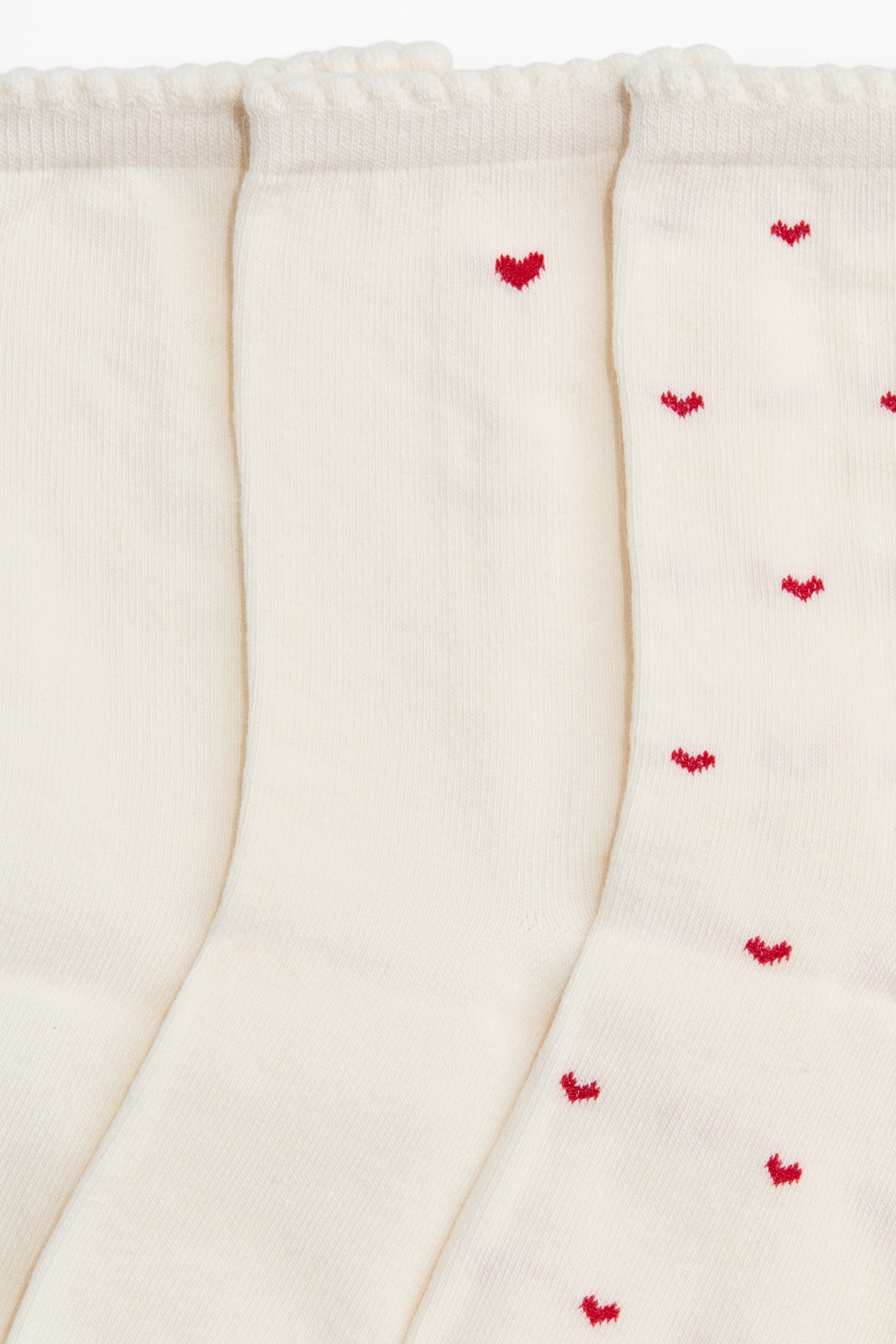 5-pack socks - White/Hearts/Brown marl/Powder pink/Light beige/Black - 2