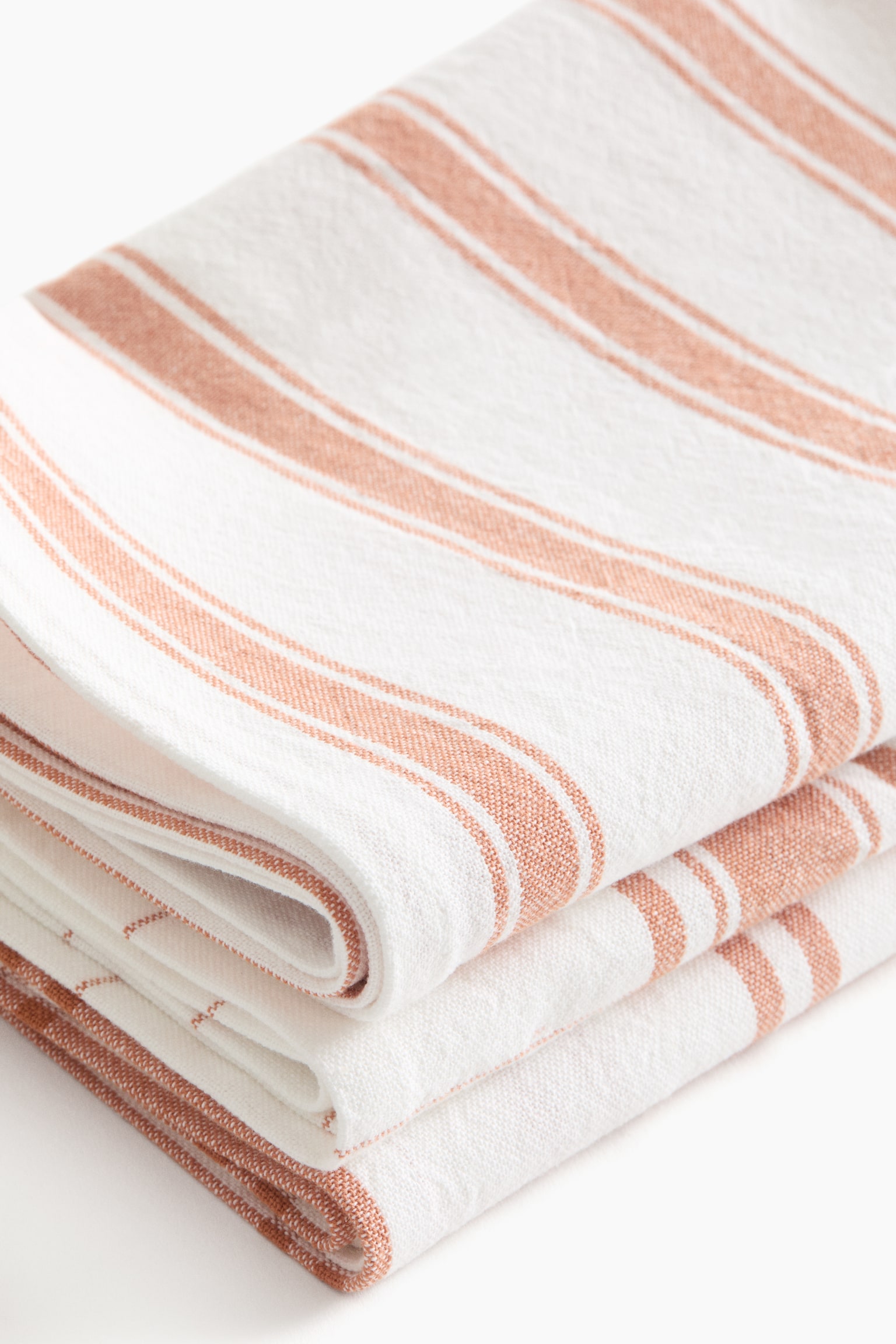 3-pack cotton tea towels - Orange/Checked/Dark grey/Checked/Beige/Patterned/Greige/Patterned/Dark green/Checked - 2