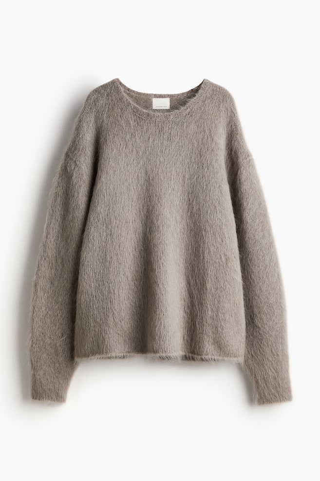 Mohair-blend jumper - Greige/Dark beige/Cream/Light dusty blue - 1