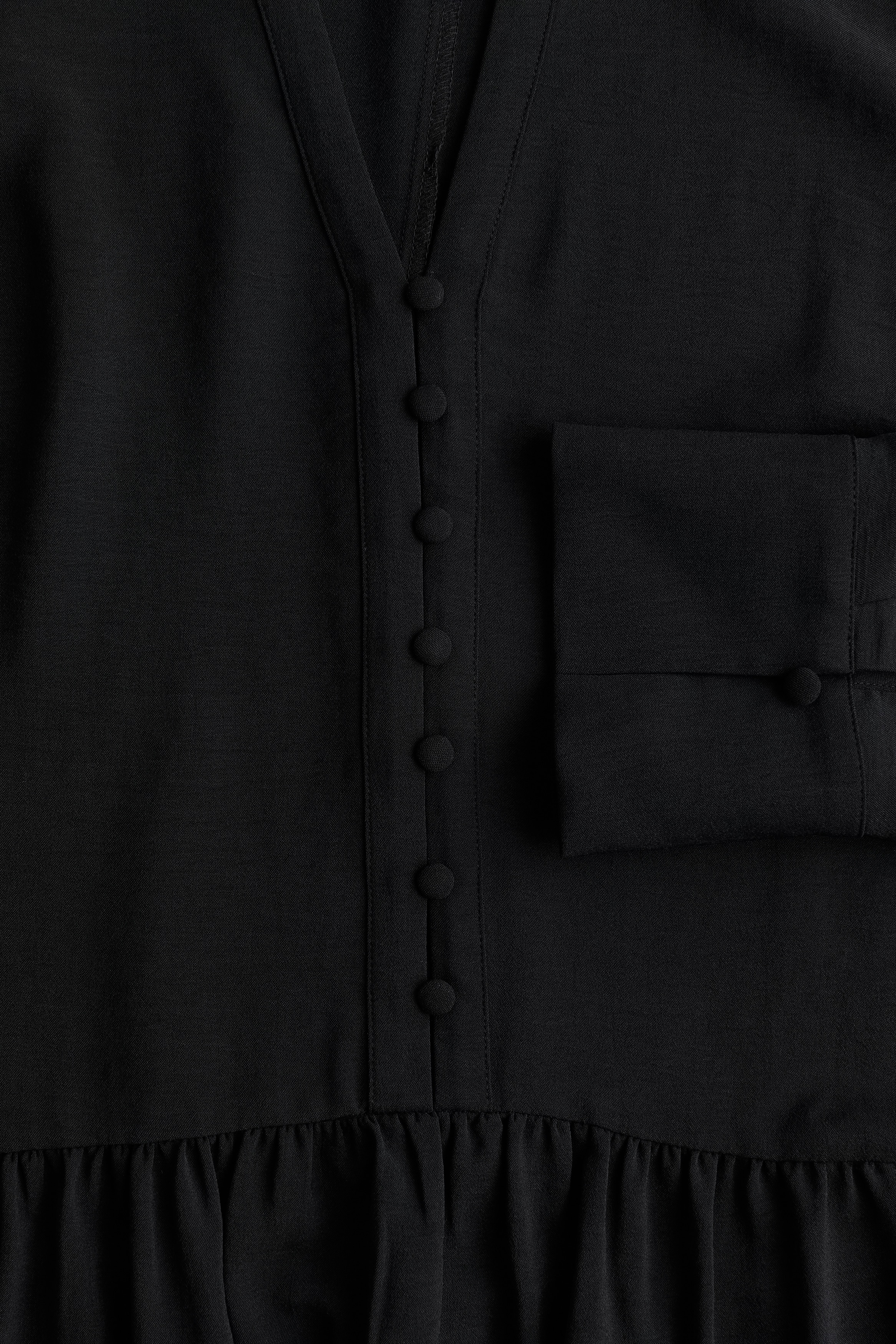 h&m black tie front dress