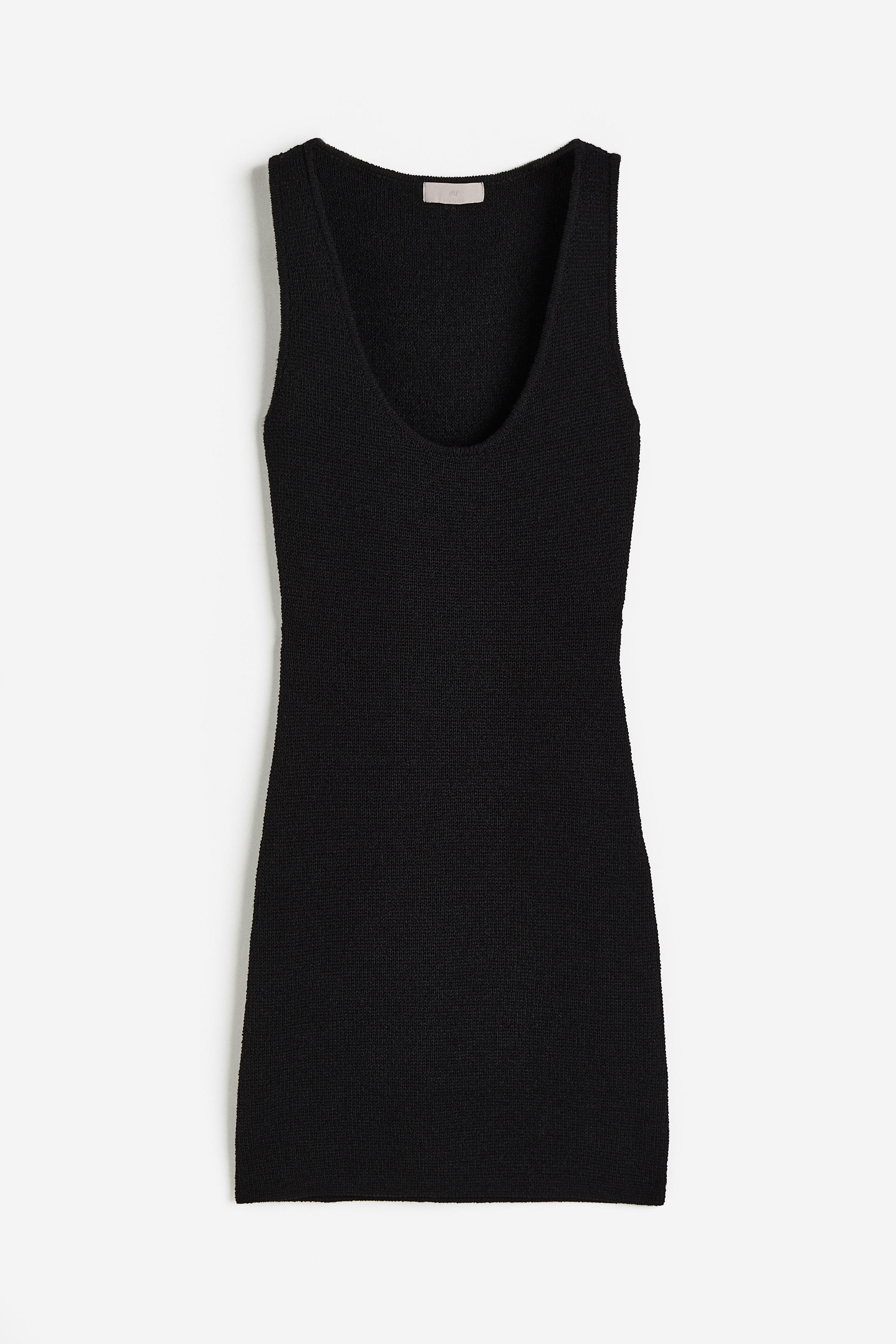 Black knit sleeveless dress best sale