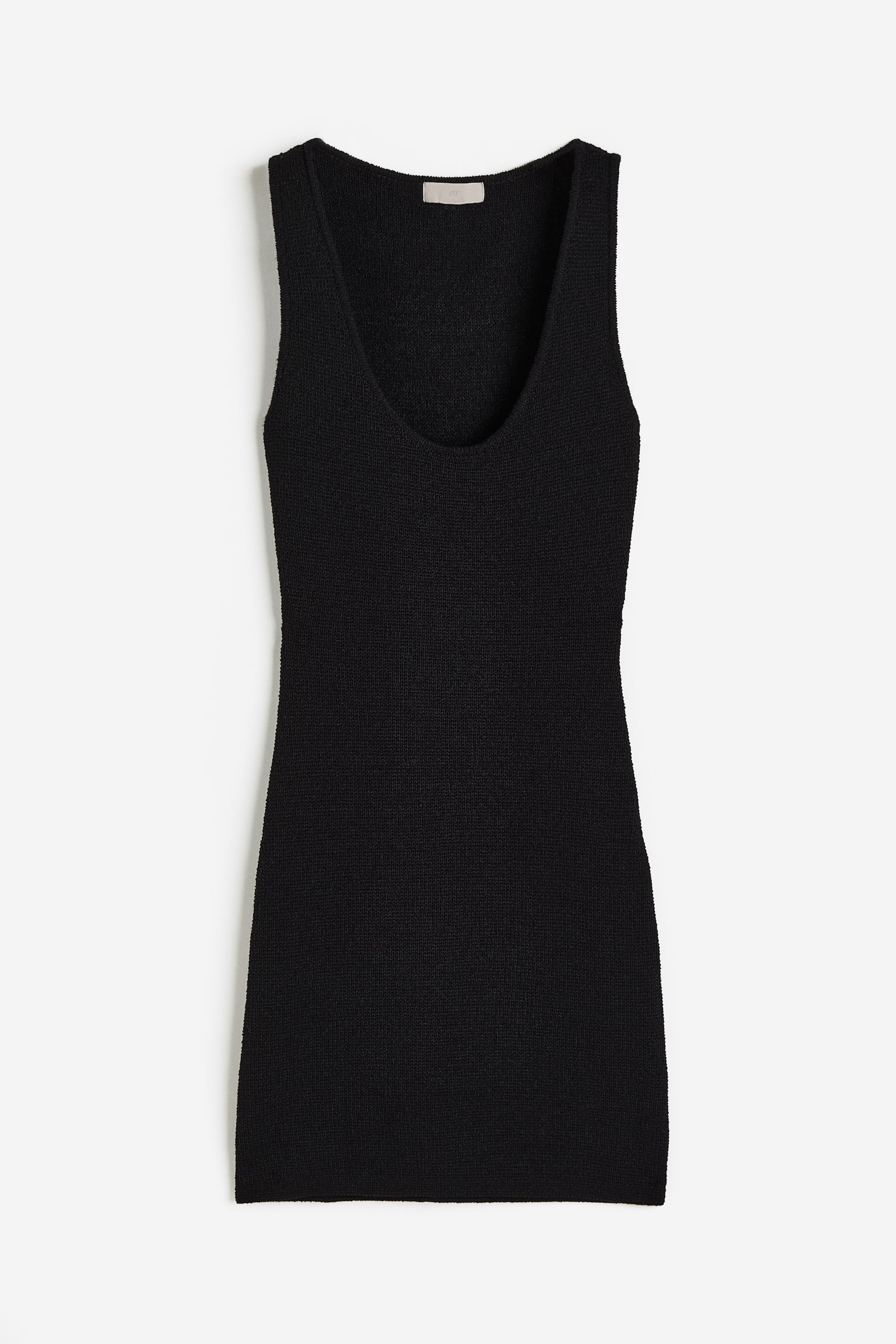 Sleeveless Knit Dress - Black/Cream/Light blue - 1