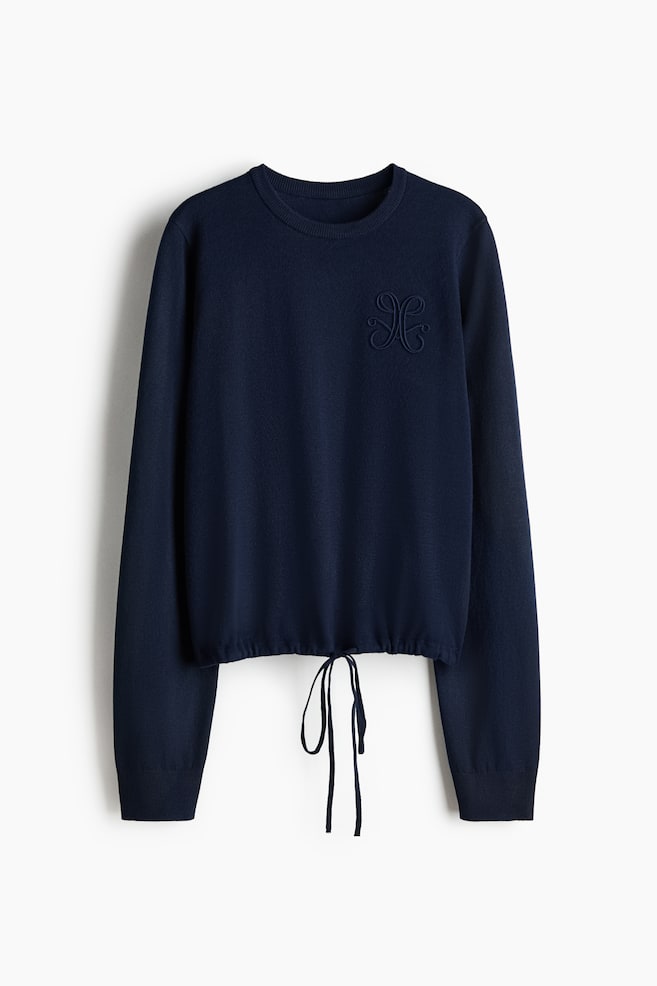 Drawstring Sweater - Dark blue - 1