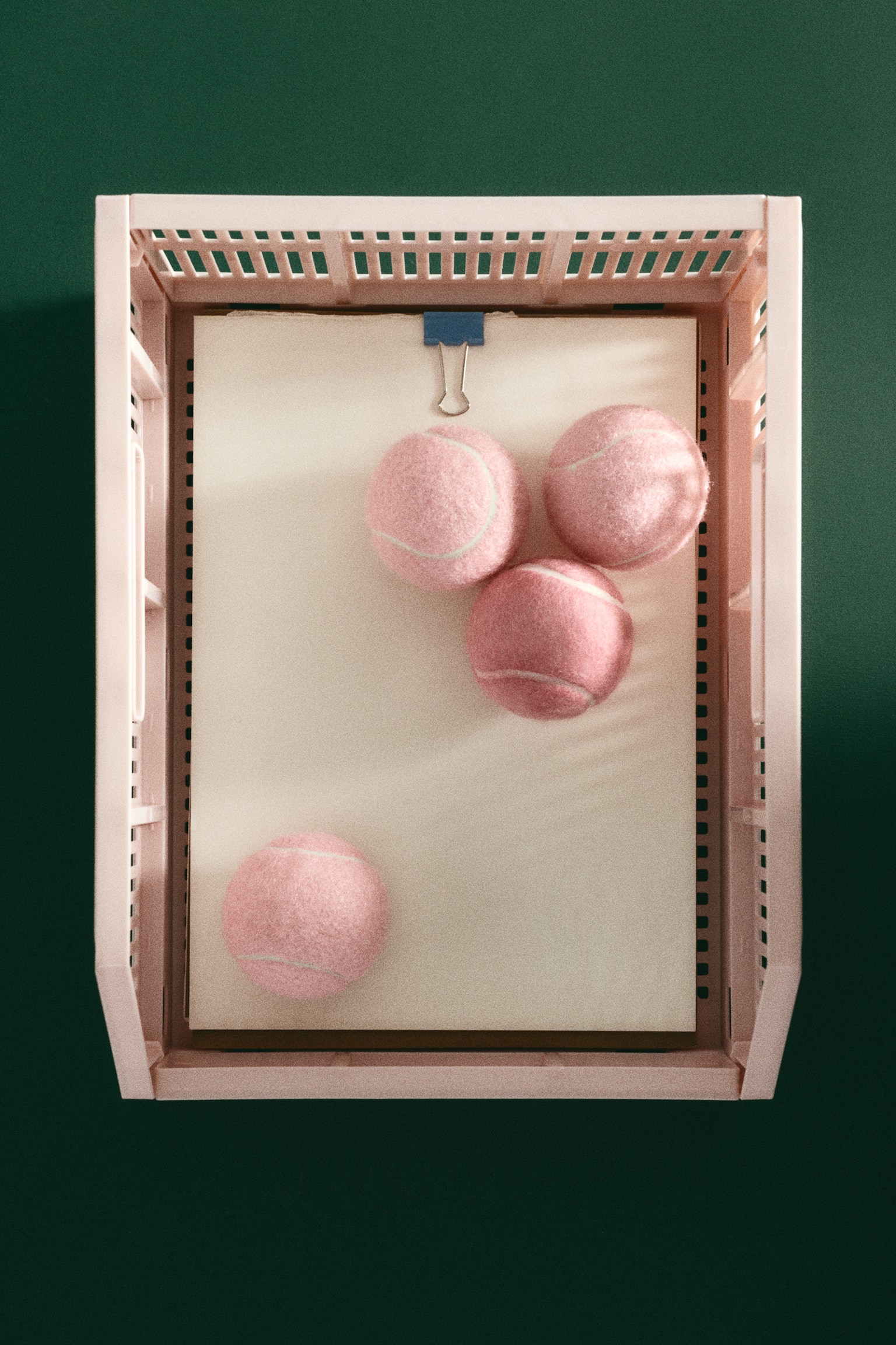 Foldable plastic paper organiser - Light pink/Light beige - 1