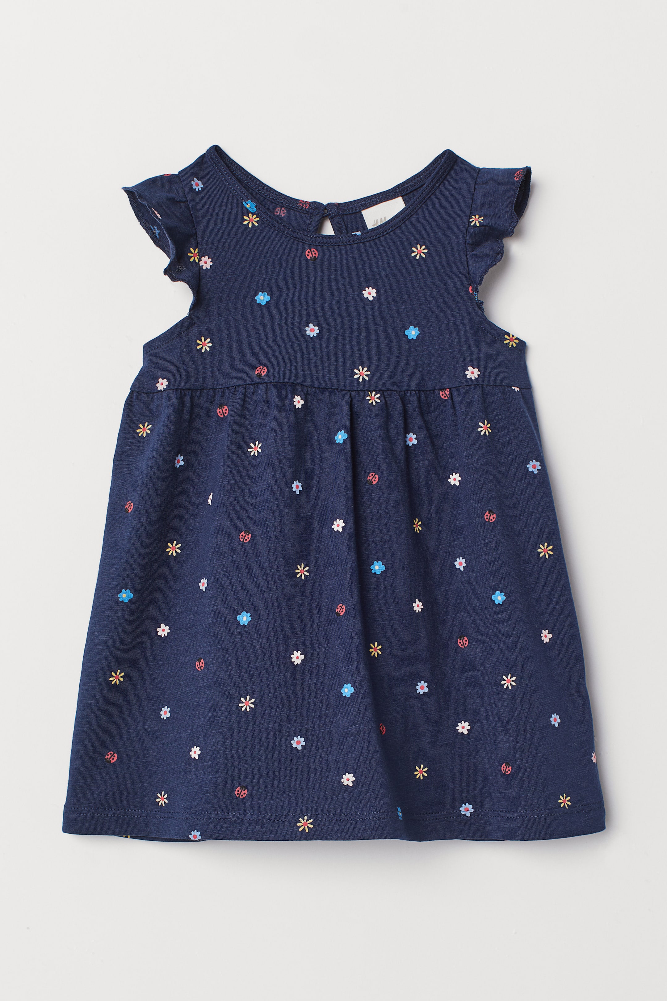 Agrandir l'image: Robe en coton à motif - Bleu foncé/fleurs - ENFANT | H&M FR 1