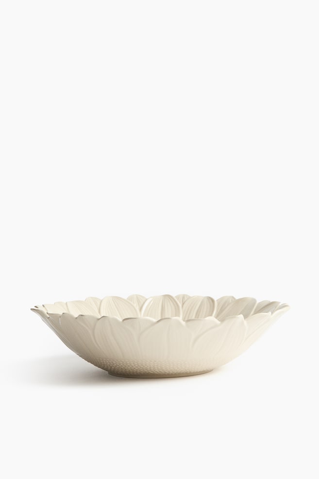 Large stoneware serving bowl - Light beige - 1