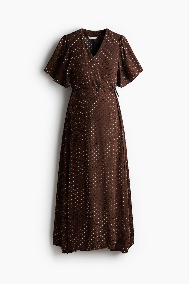 MAMA Nursing Wrap Dress - Dark brown/polka dot/Black - 1