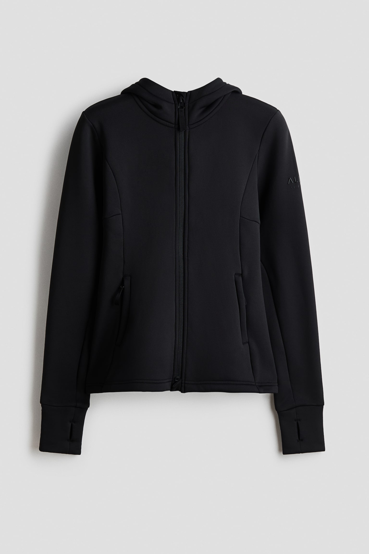 Slim Fit Hooded Sports jacket - Black/Khaki green - 1