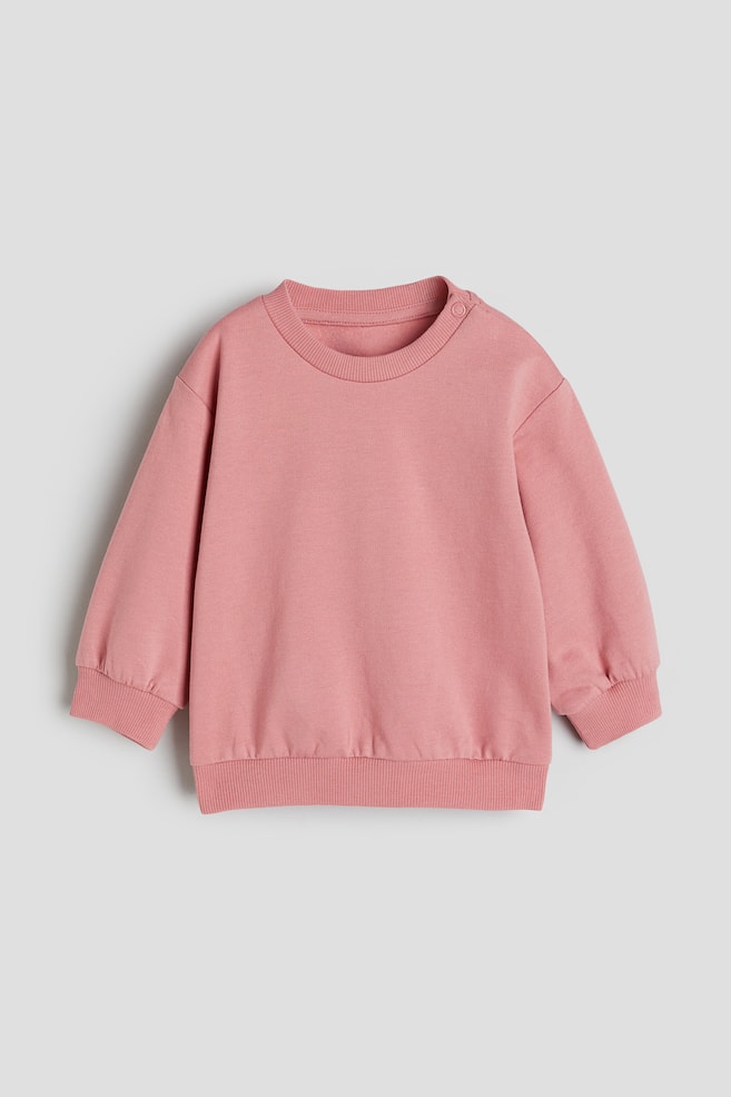 Cotton sweatshirt - Dusty pink/Black/Light grey marl/Light blue/dc/dc/dc/dc - 1