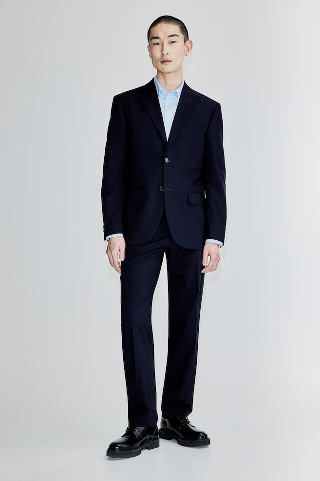 Regular Fit Suit trousers - Navy blue/Black - 1