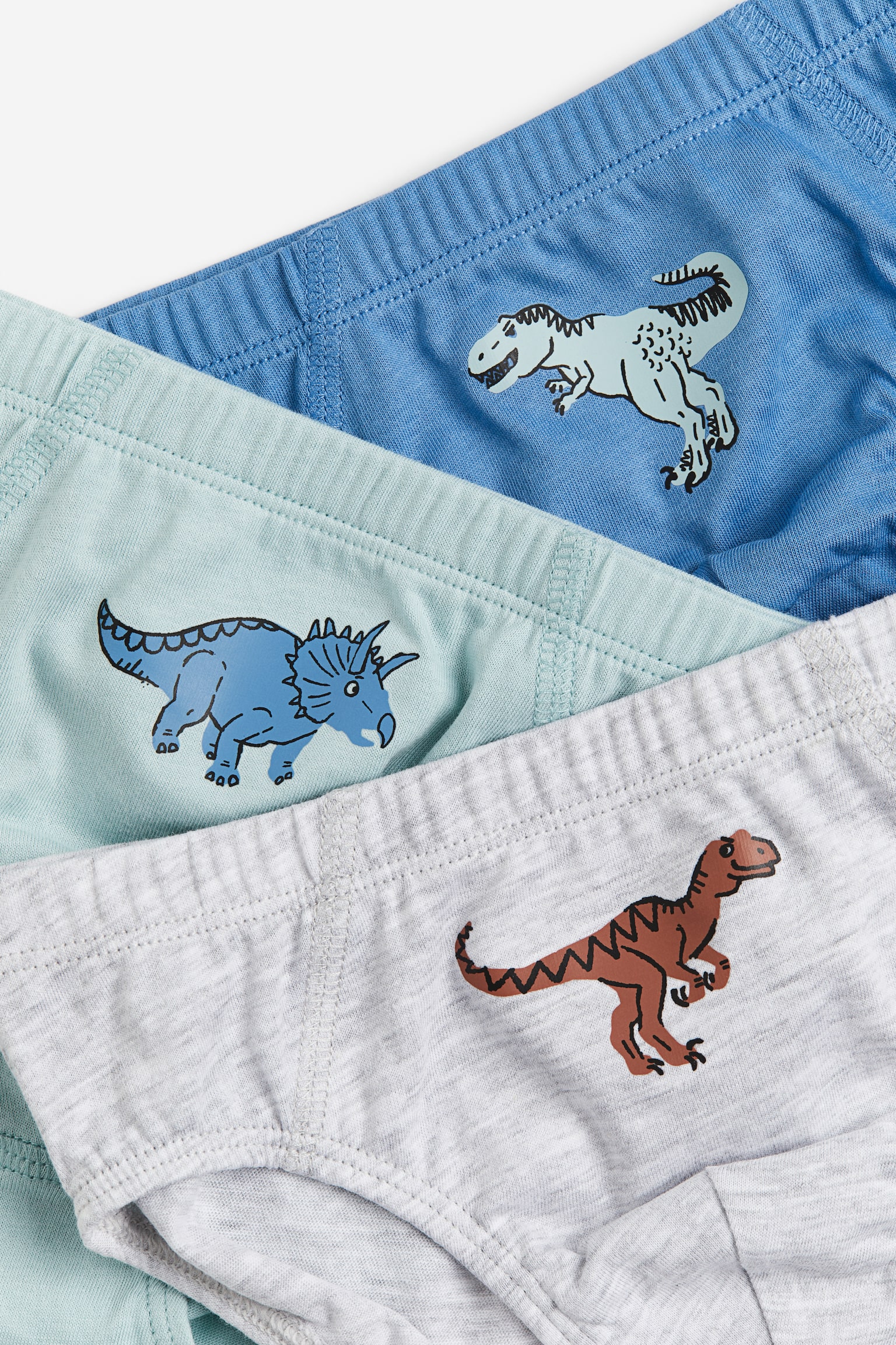 7-pack Cotton Boys’ Briefs - Dusty blue/Dinosaurs/Teal/Dinosaurs - 2