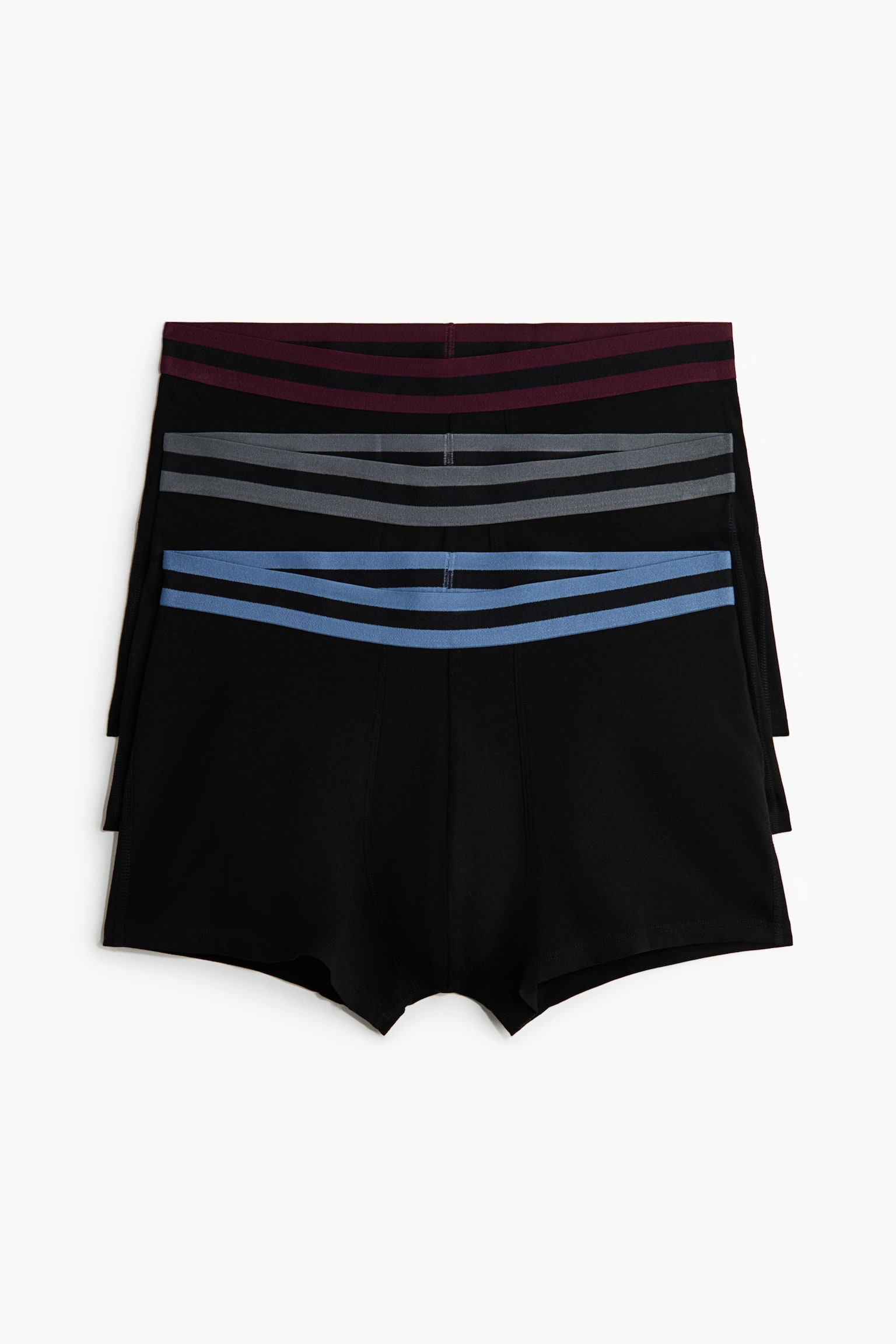 3-pack short trunks with Lycra® - Black/Black/Burgundy/White