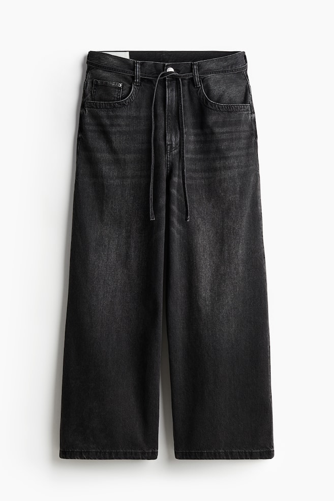 Wide jeans - Zwart/Denimblauw - 1
