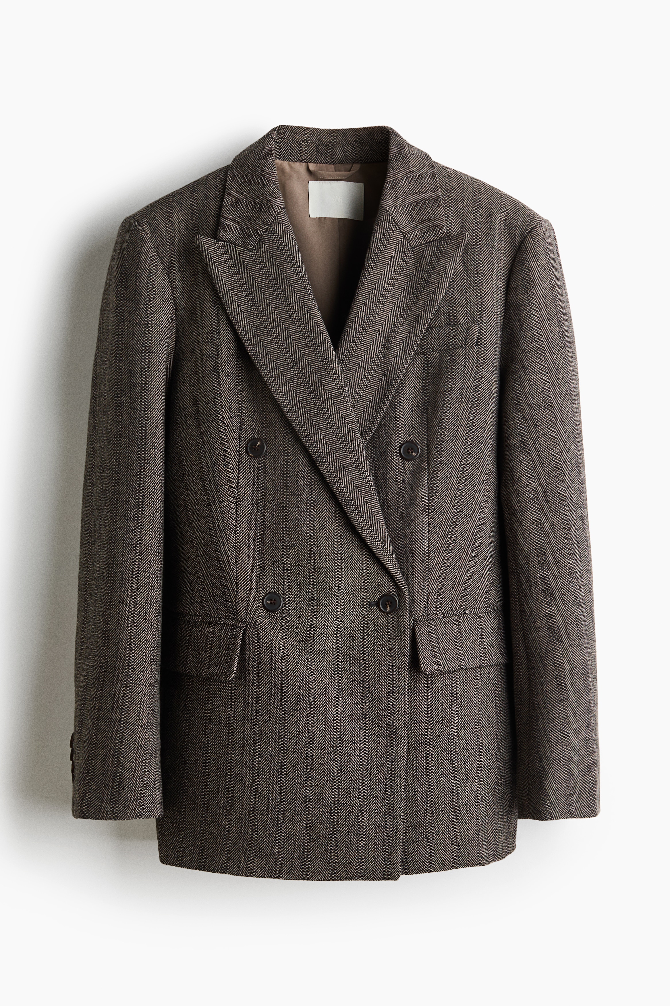 Double-breasted wool-blend blazer