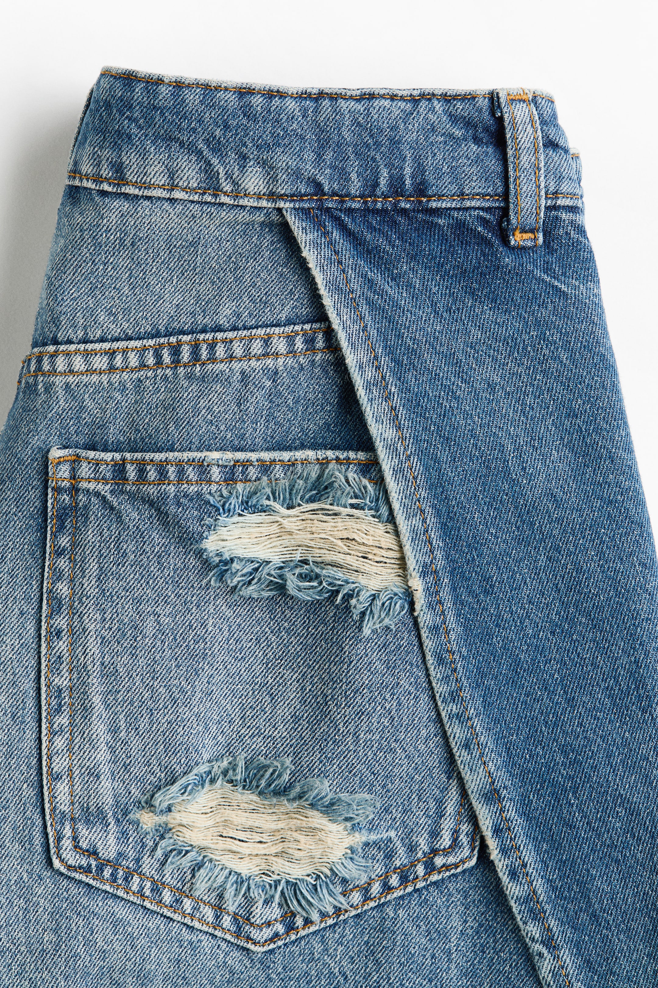 Wrap-detail denim Bermuda Shorts