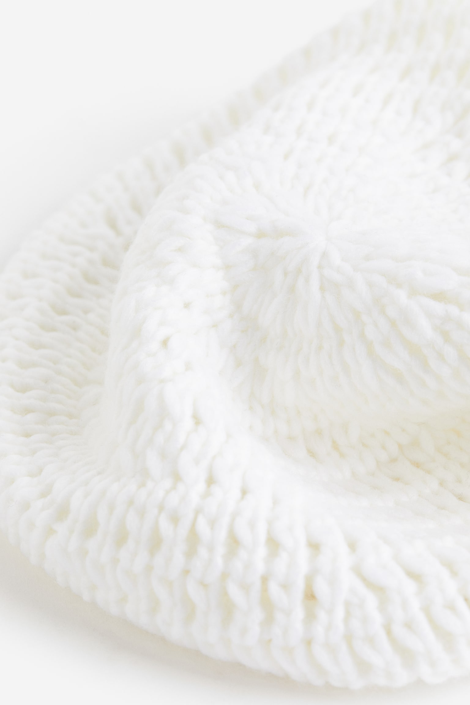 Knit Beret - White - 2