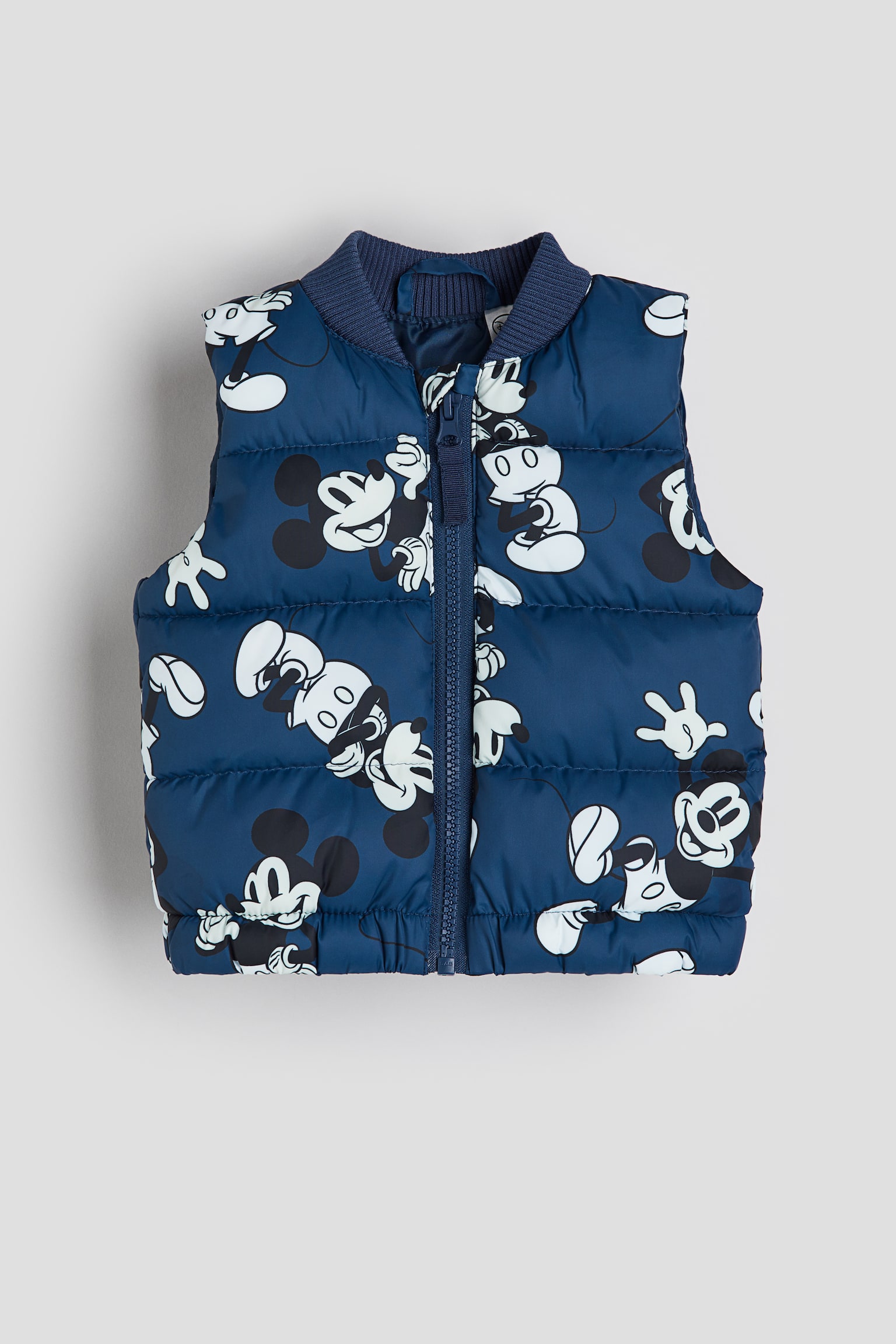 Pattern Puffer Vest - Dark blue - 1