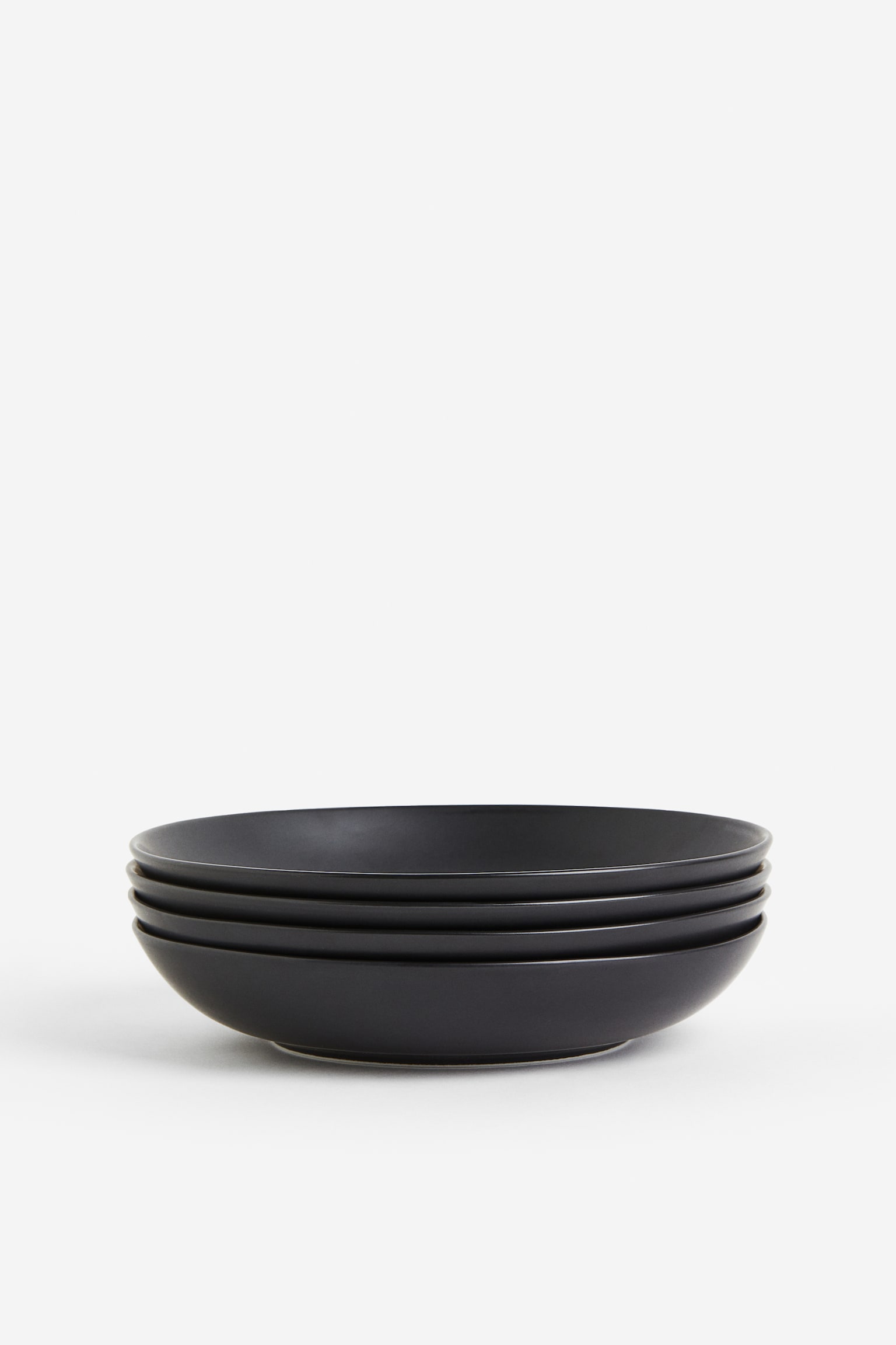 4-pack deep porcelain plates - Black - 1