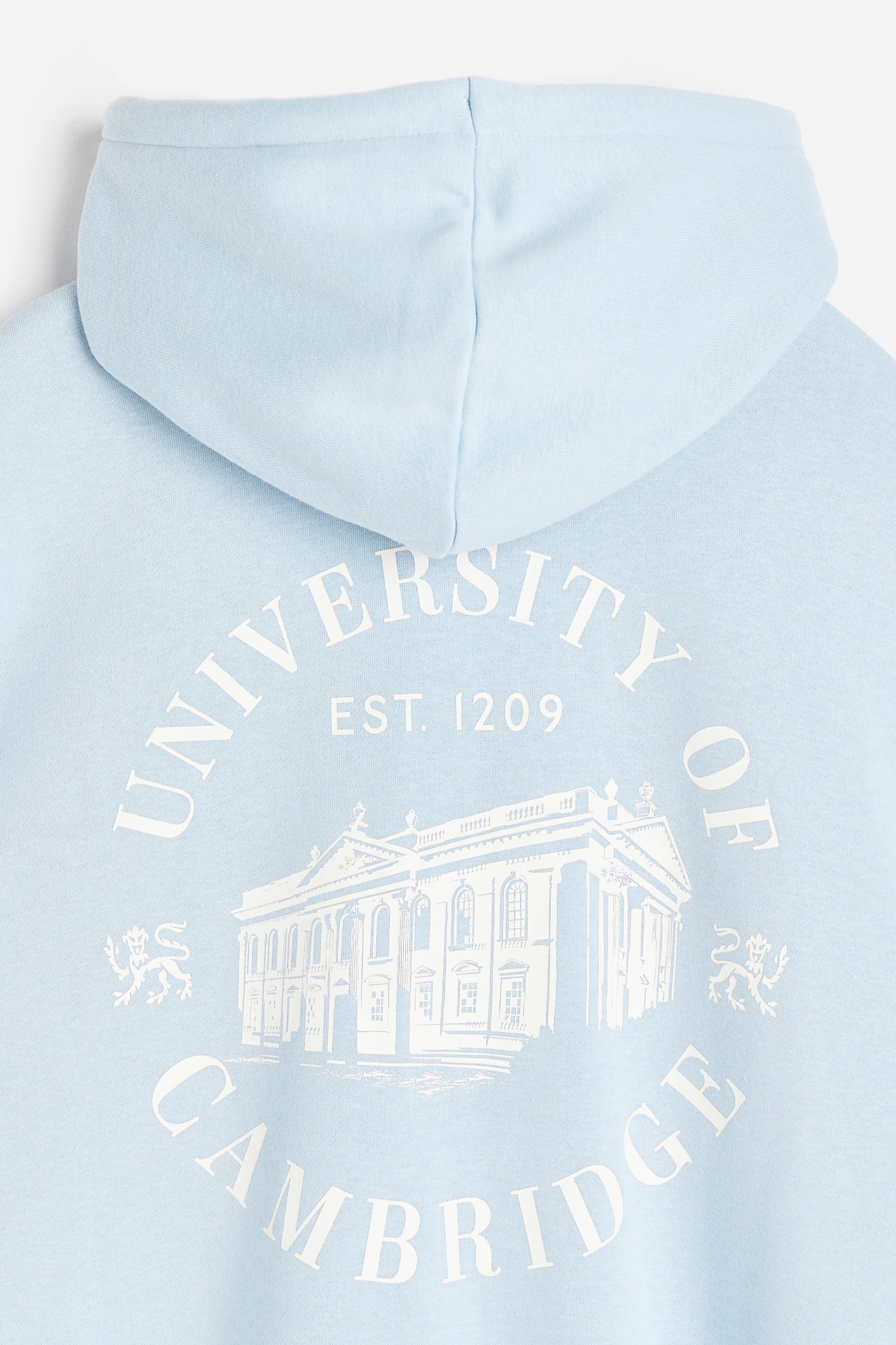 Oversized Print Zip Up Hoodie - Blue/University of Cambridge/Light grey marle/NFL/Dark grey/Stranger Things/Light beige/UCLA - 2