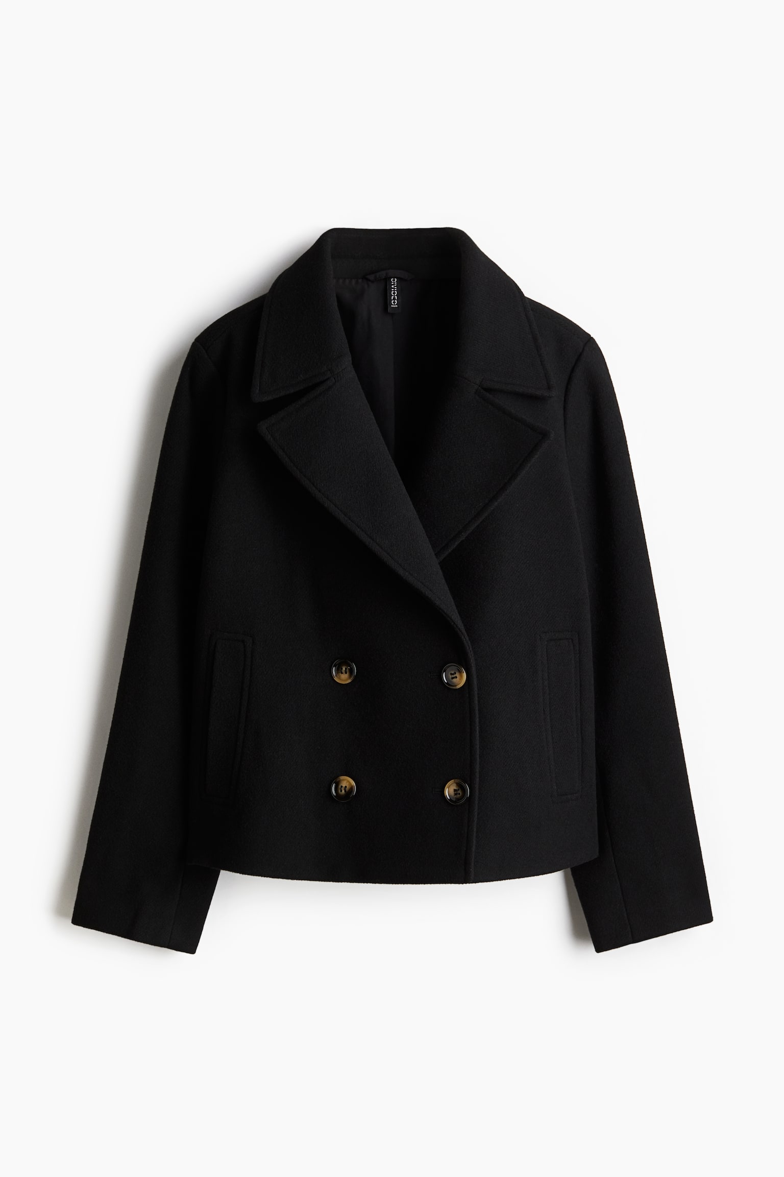 Short pea coat - Black - 2