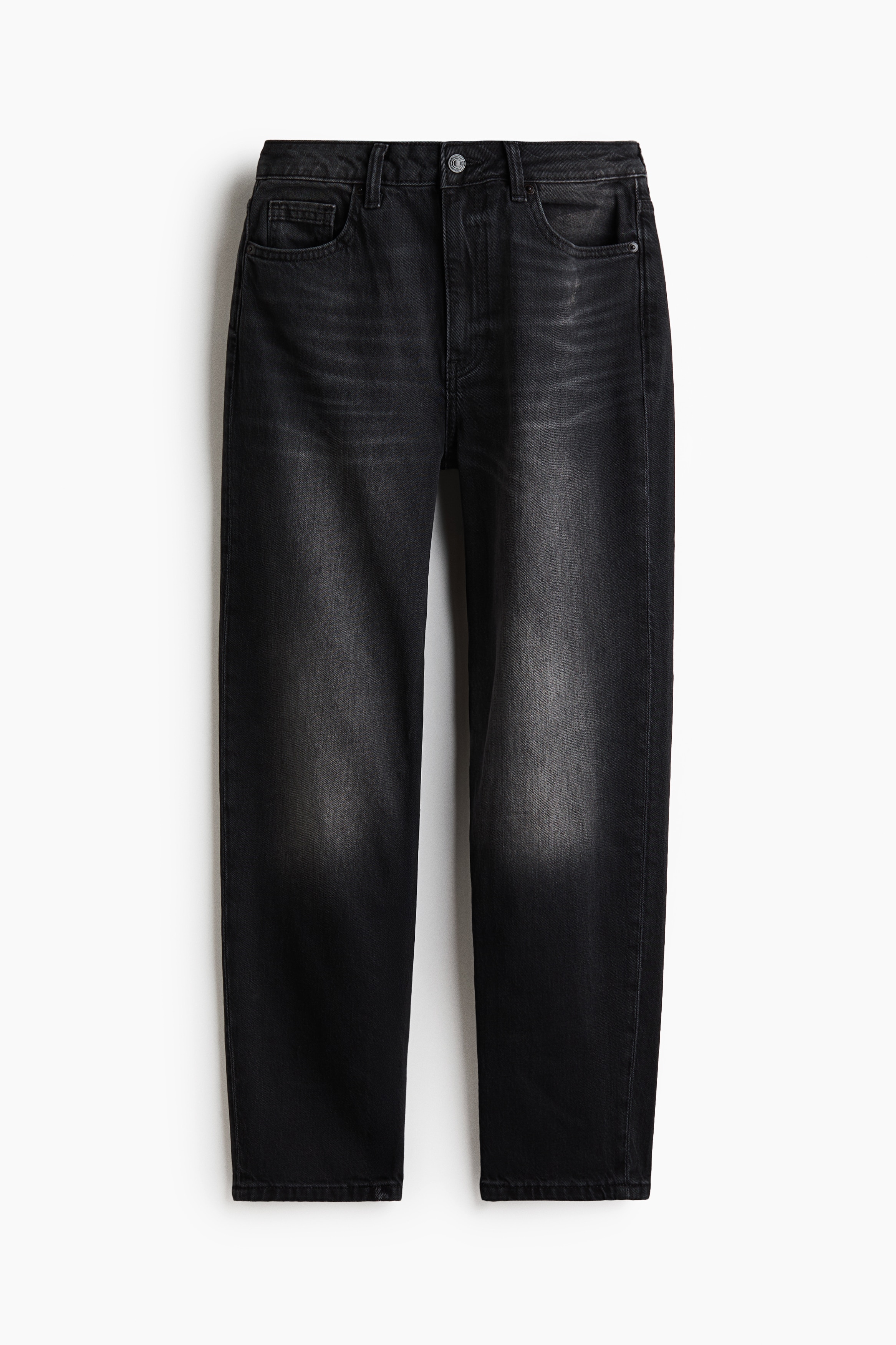 Mom Slim-Fit High-Waist Jeans - Black/Light denim blue/Denim blue