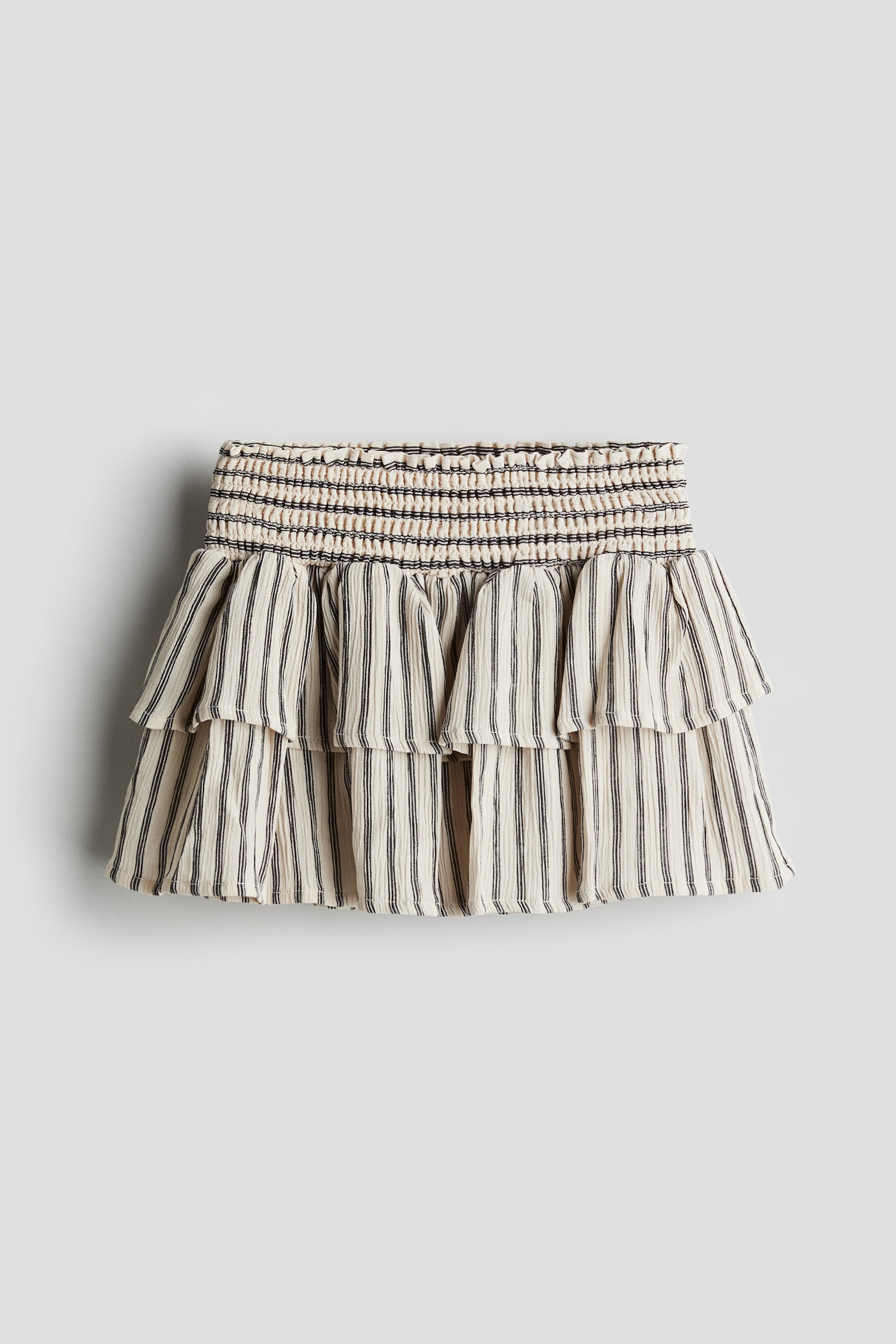 Tiered skirt - Light beige/Striped/Blue/Natural white - 1