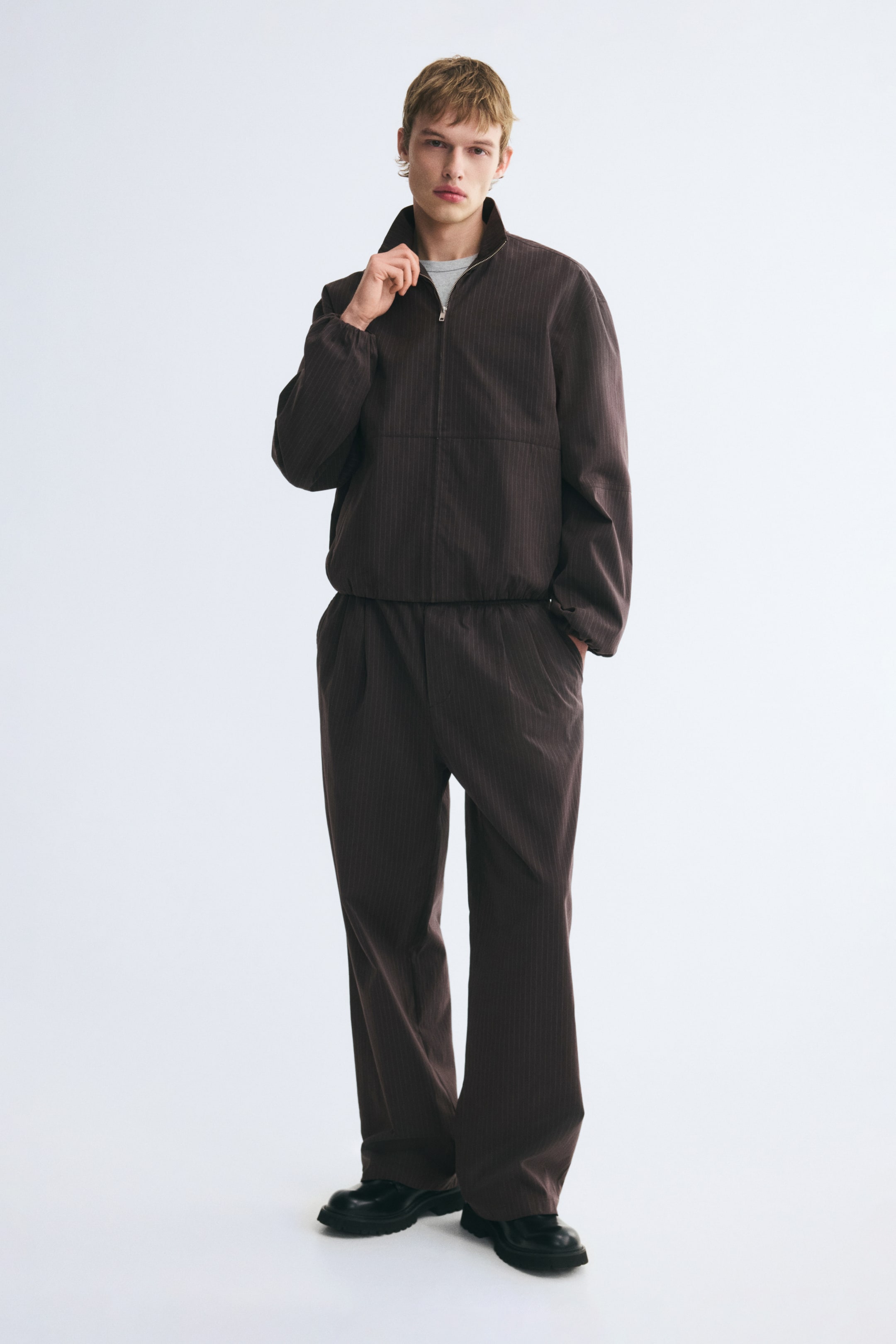 Twill Overshirt with Zipper