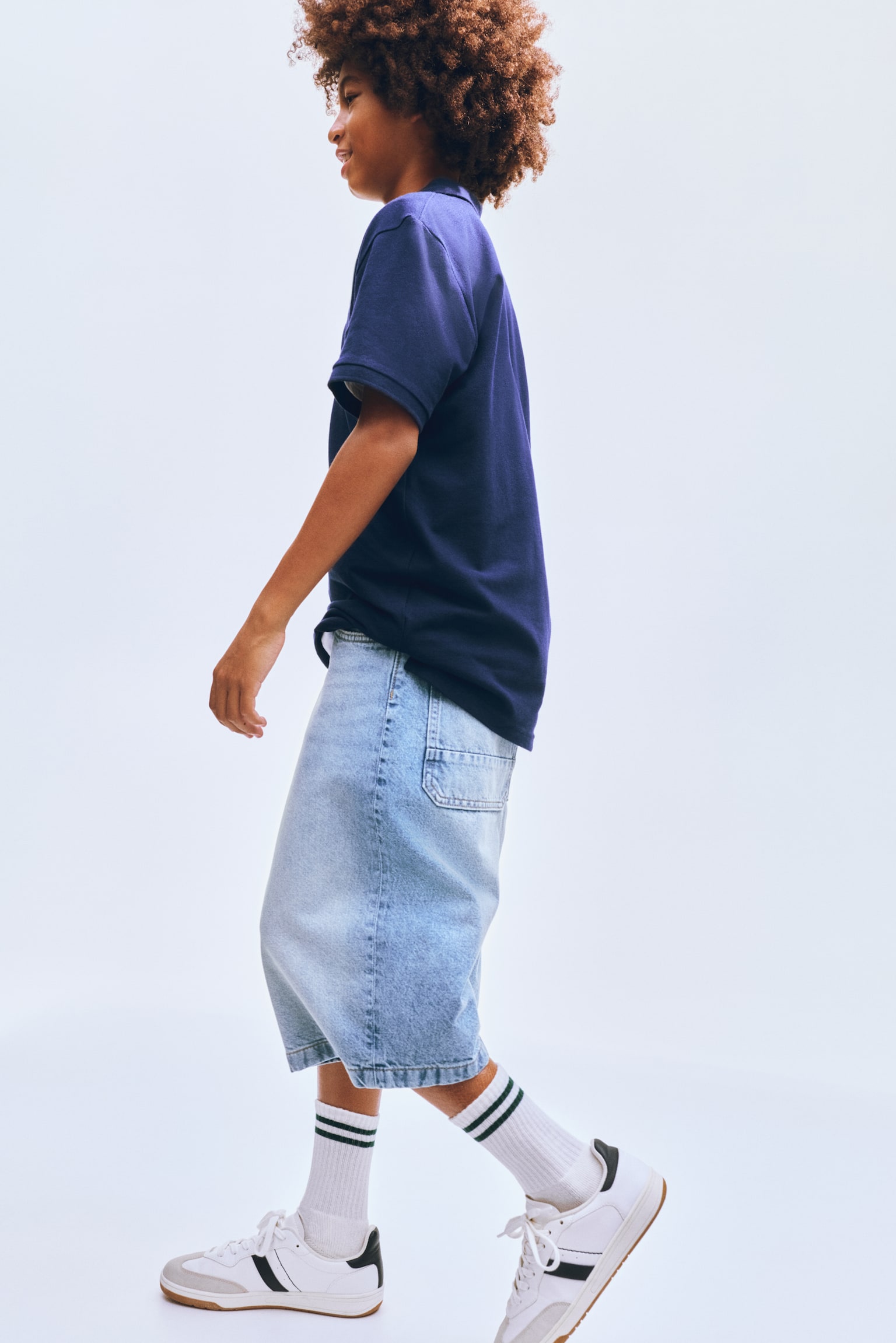 Джинсові шорти Baggy Fit - Світло-блакитний денім/Випраний чорний денім - 3