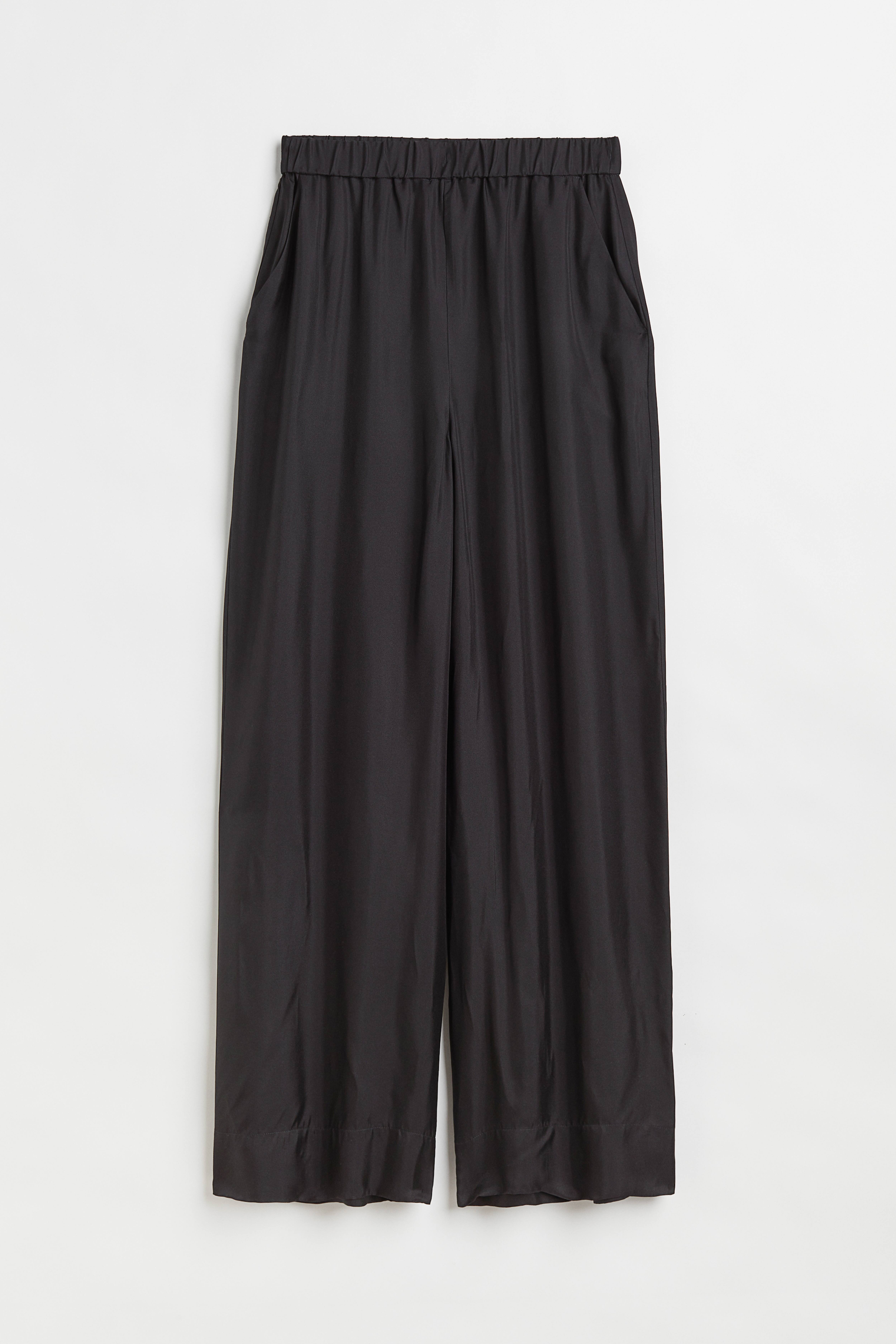 Silk blend trousers Black Ladies H M IE