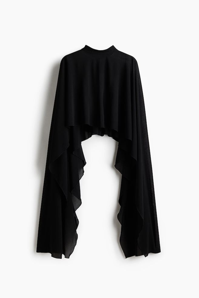Jersey cape top - Black - 1