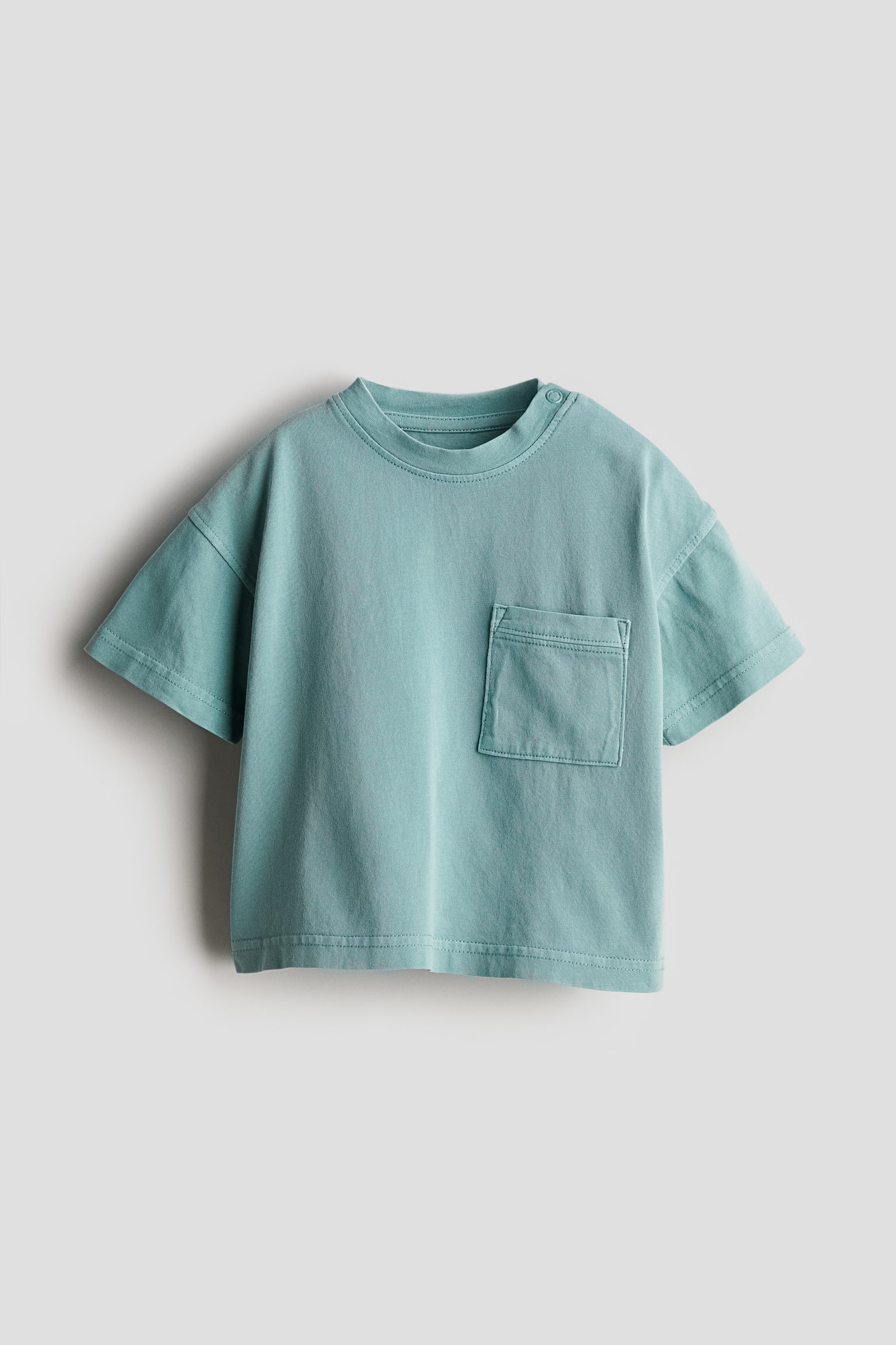 Washed-look T-shirt - Turquoise - 1