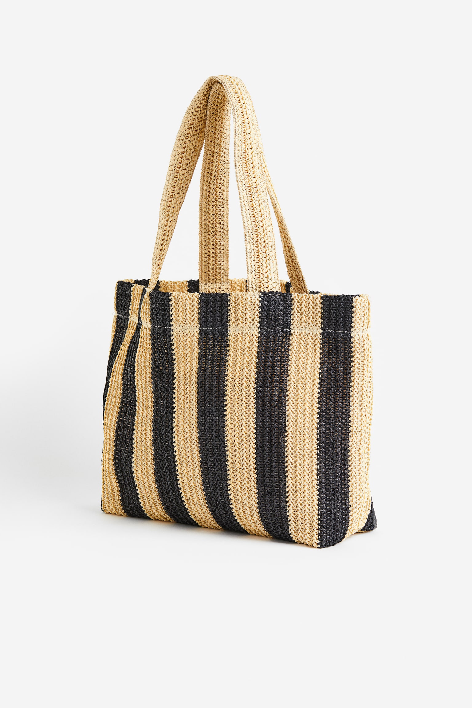 Straw Shopper - Beige/Stripe/Blue/Stripe - 2