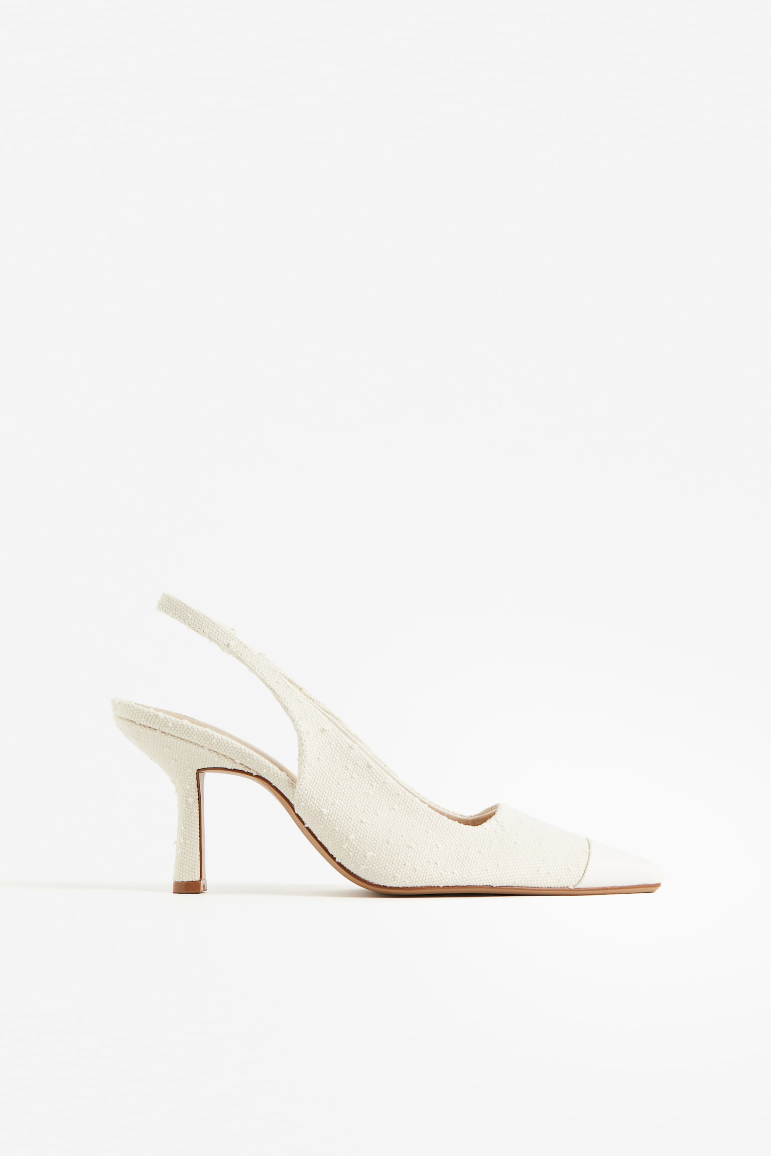 Textured Slingbacks - Cream/White - 2