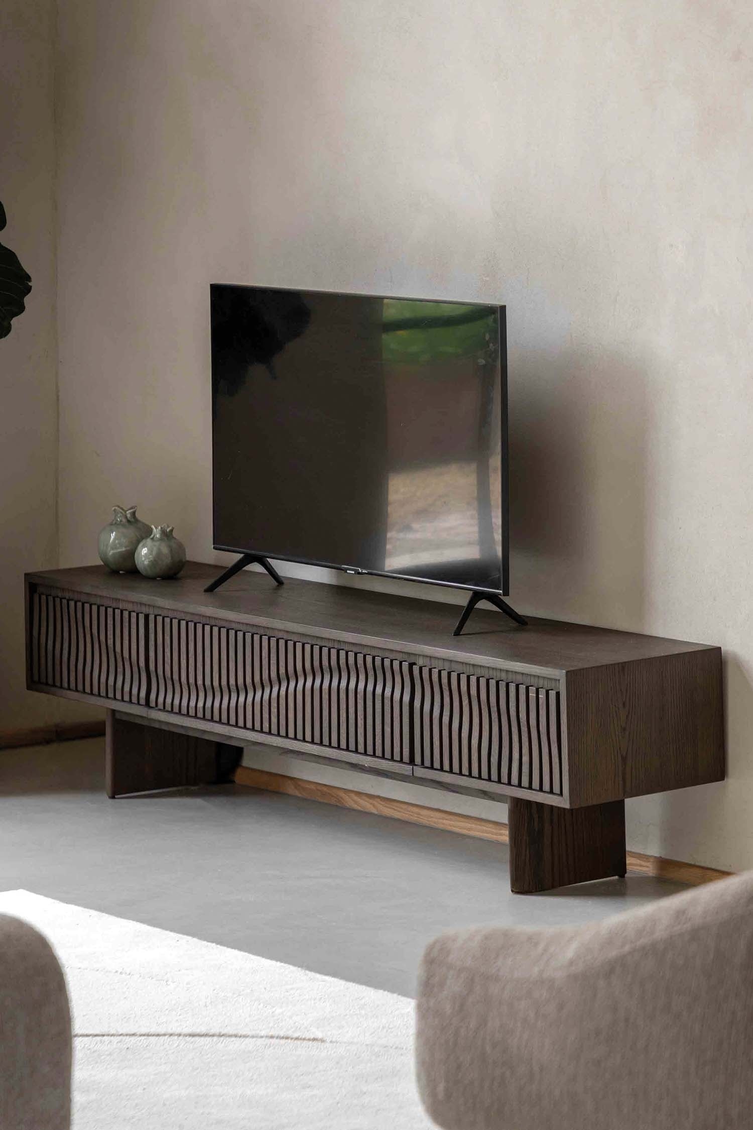 Wooden Storage Media Unit - Natural