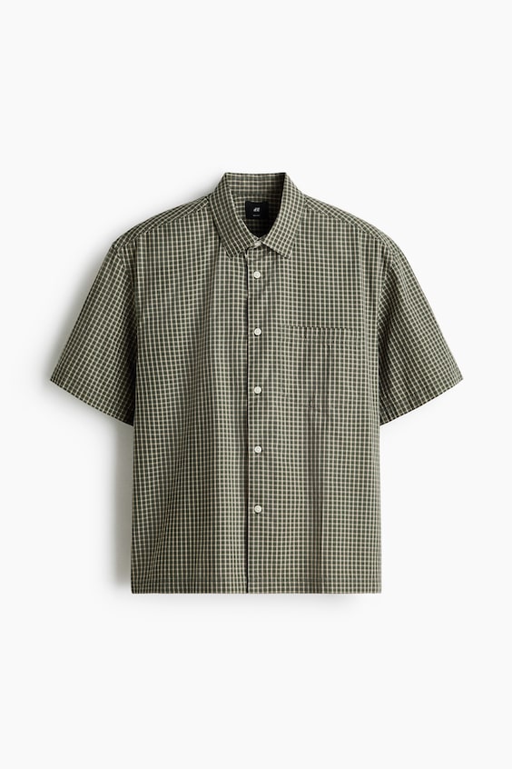 Мужские рубашки H&M Relaxed-Fit Cotton Shirt