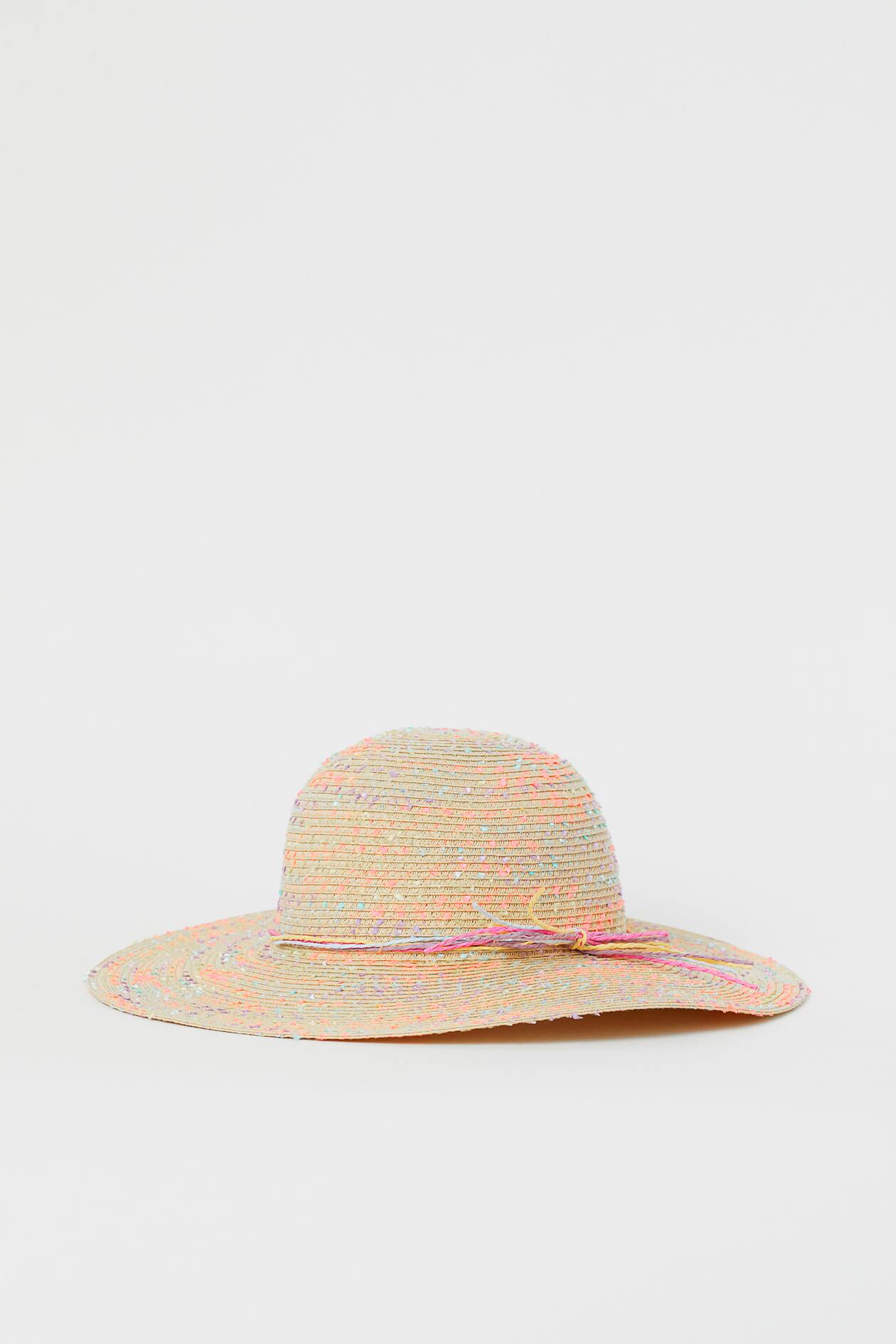 Nepped straw hat - Light beige/Multicoloured - Kids | H&M GB