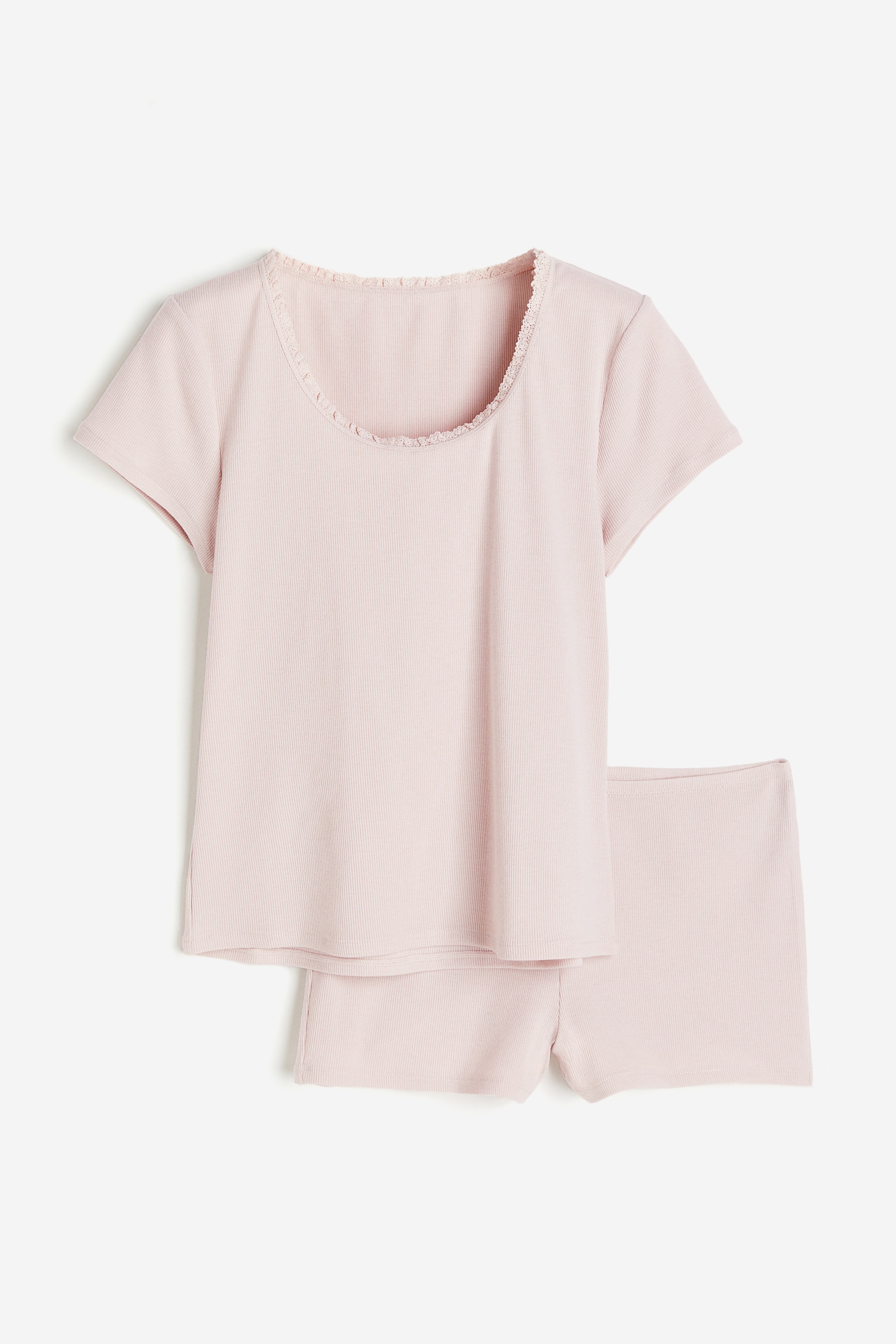 Ladies - Light dusty pink Ribbed pyjamas - Size: XL  - H&M