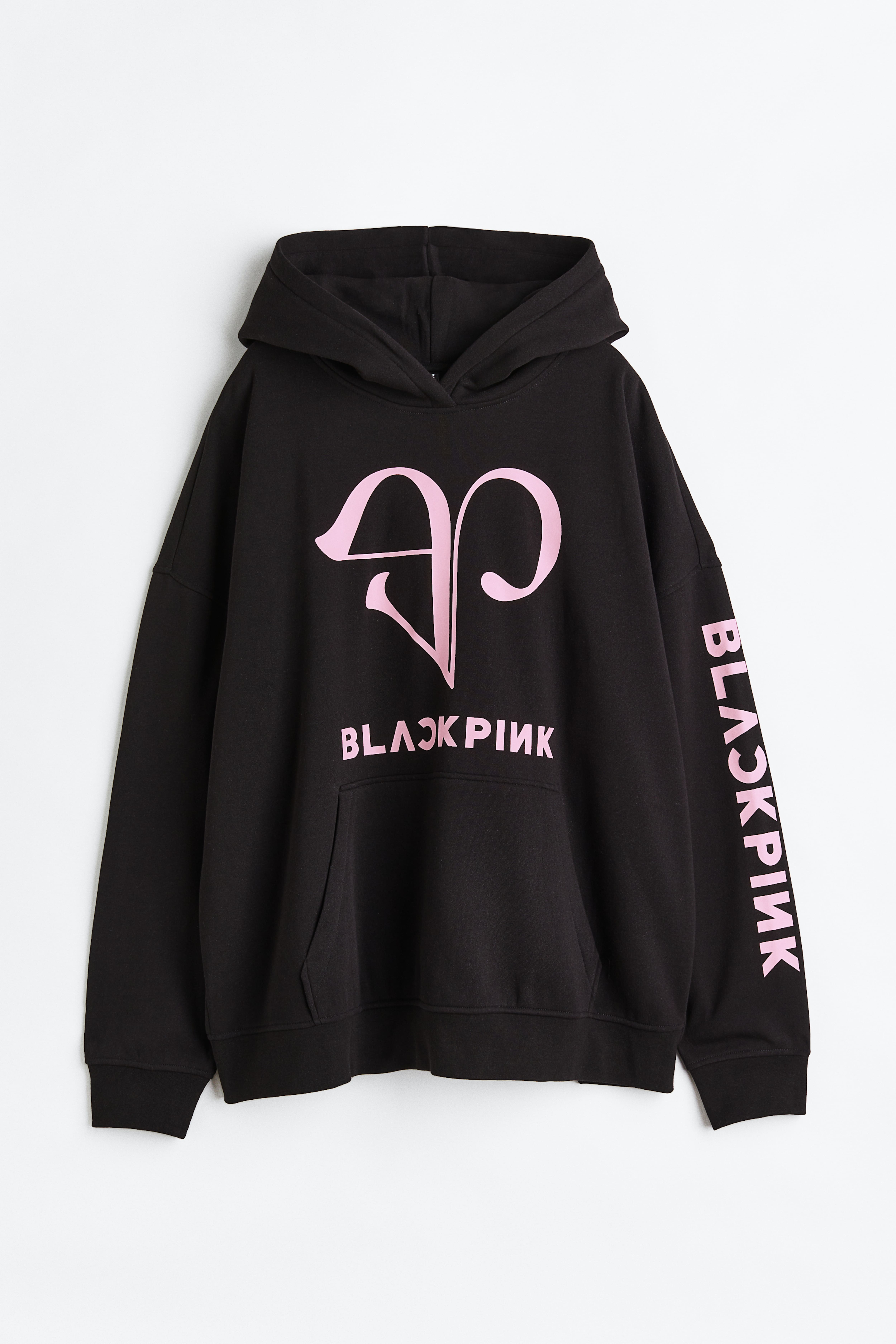 H M Oversized Printed Hoodie Black Blackpink Ladies H M US