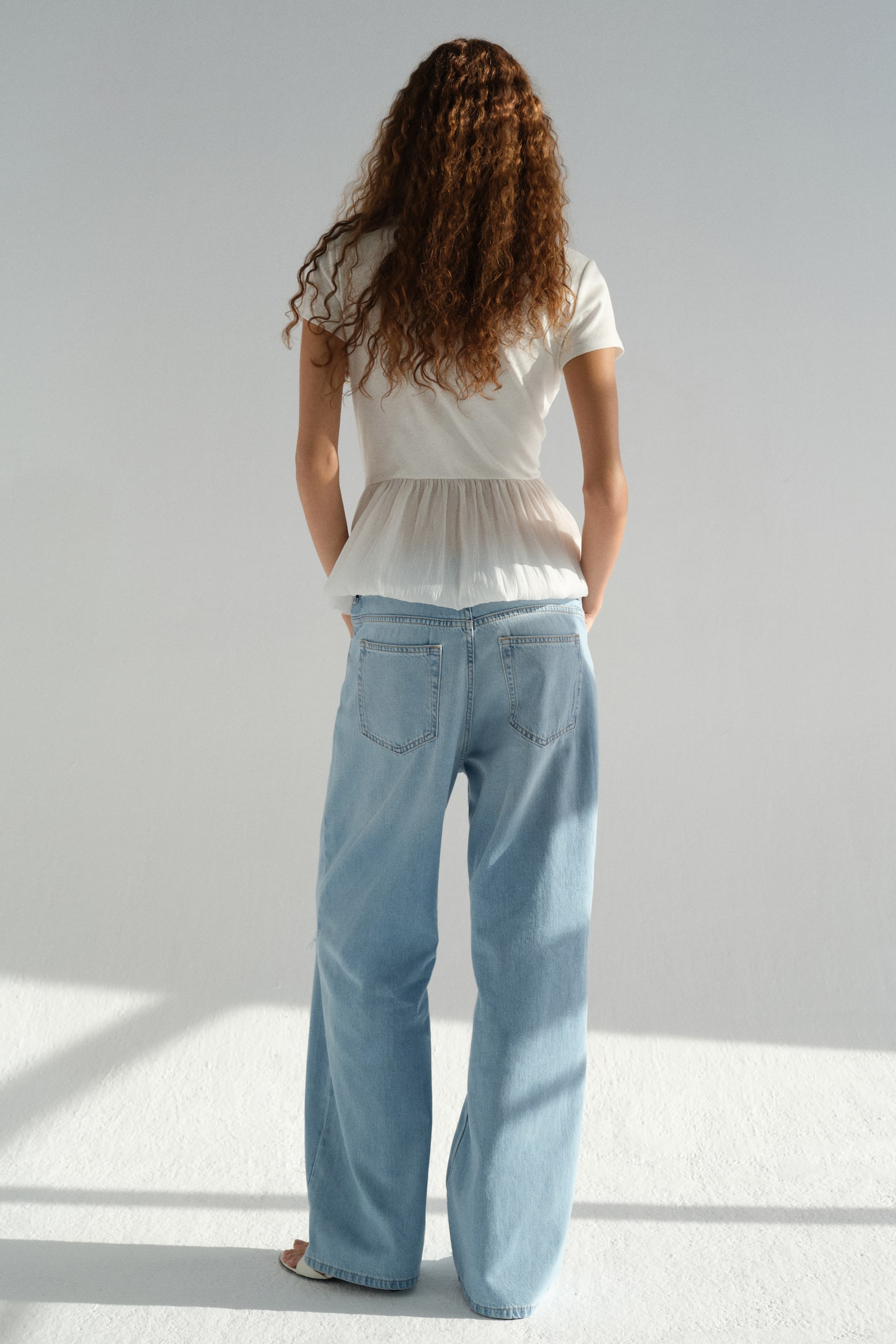 Baggy Regular Waist Jeans - Bleu denim clair/Bleu denim délavé/Gris clair/Beige clair/Blanc - 3