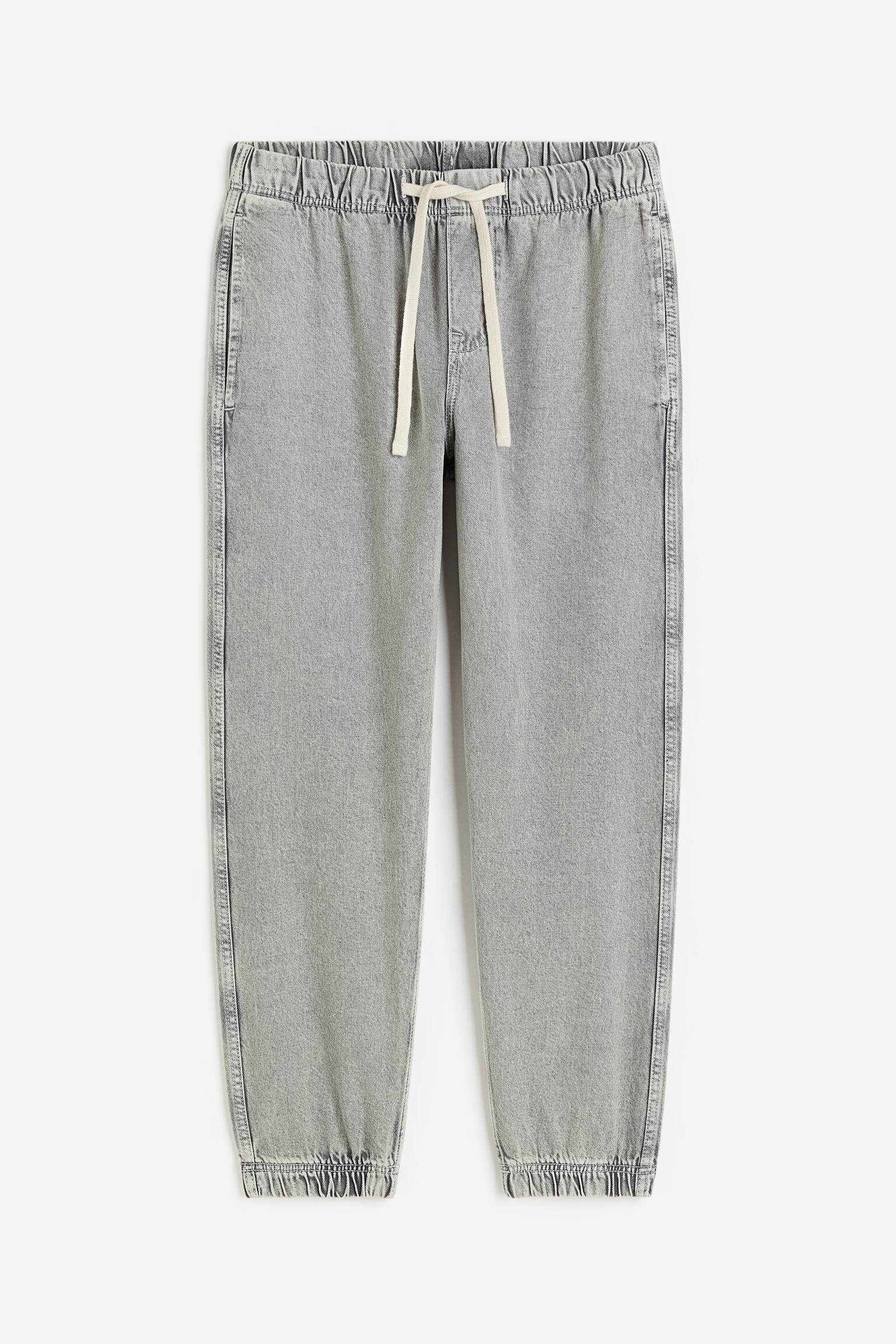 Relaxed Denim Joggers - Màu xám denim nhạt - 1