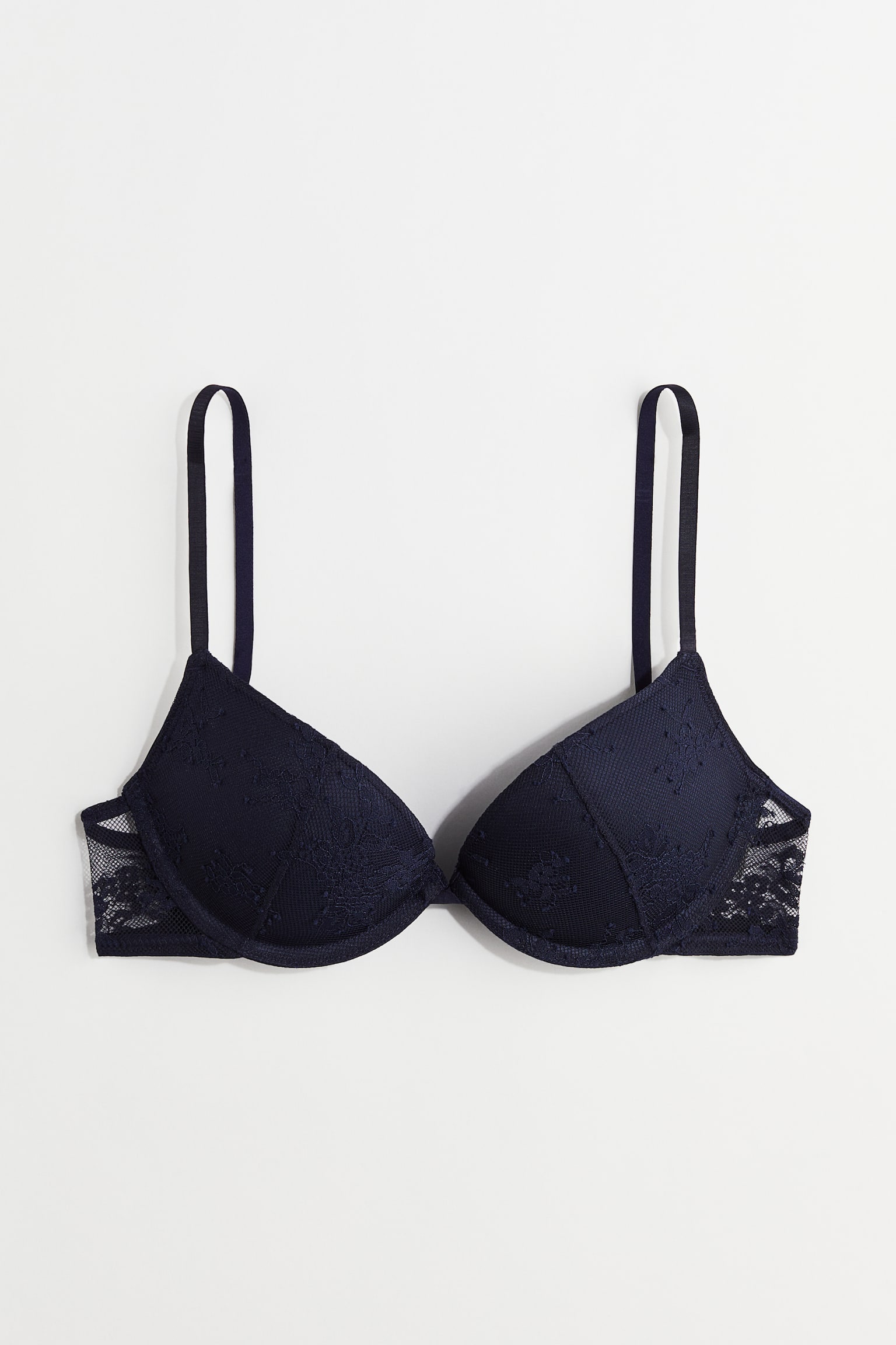 Lace super push-up bra - Navy blue/White/Black - 1