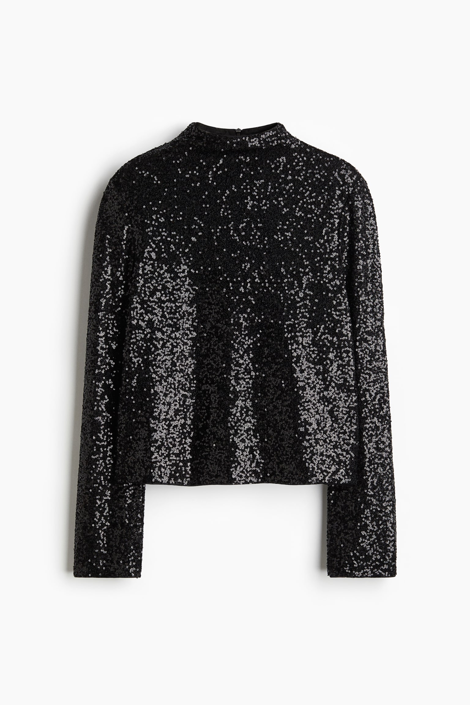 Sequined turtleneck top - Black/Light beige/Silver-coloured/Navy blue - 2