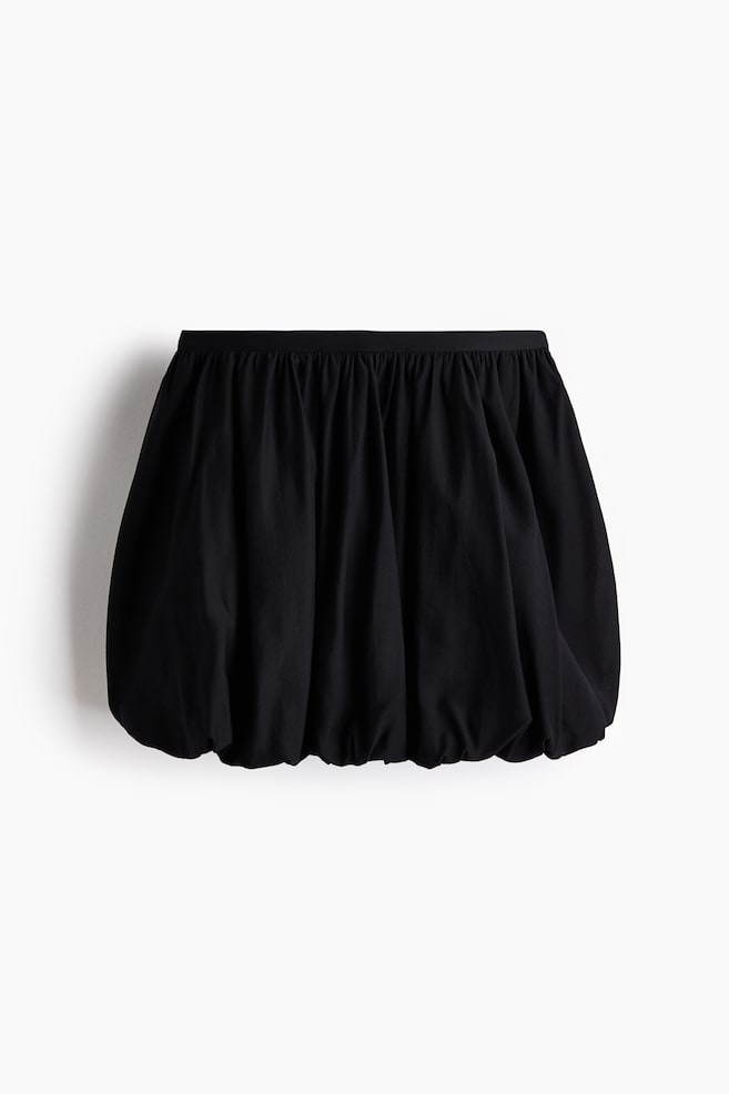 Bubble-Hem Mini Skirt - Black/Cream - 1