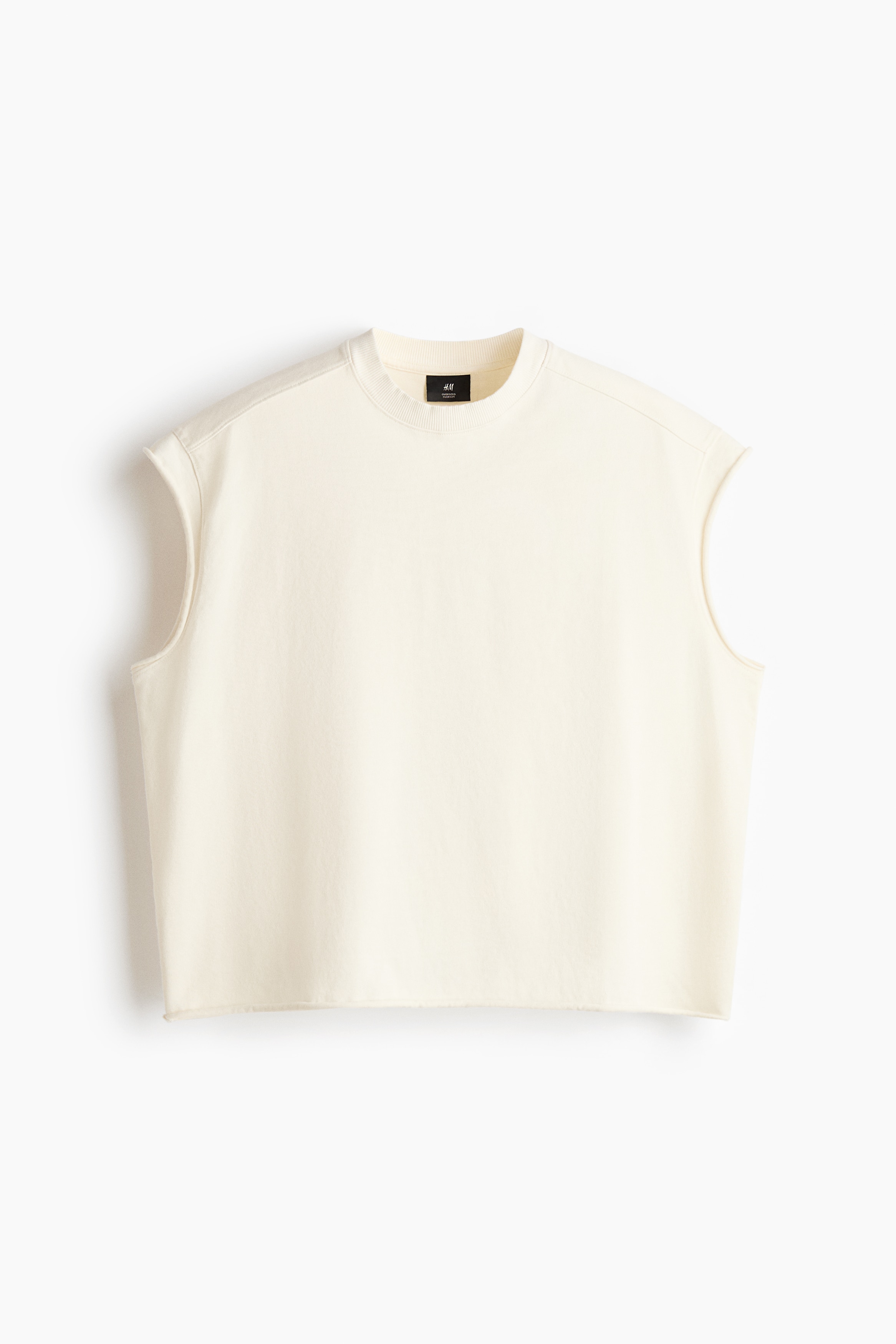 Oversized Fit Vest top - Cream/Dark grey