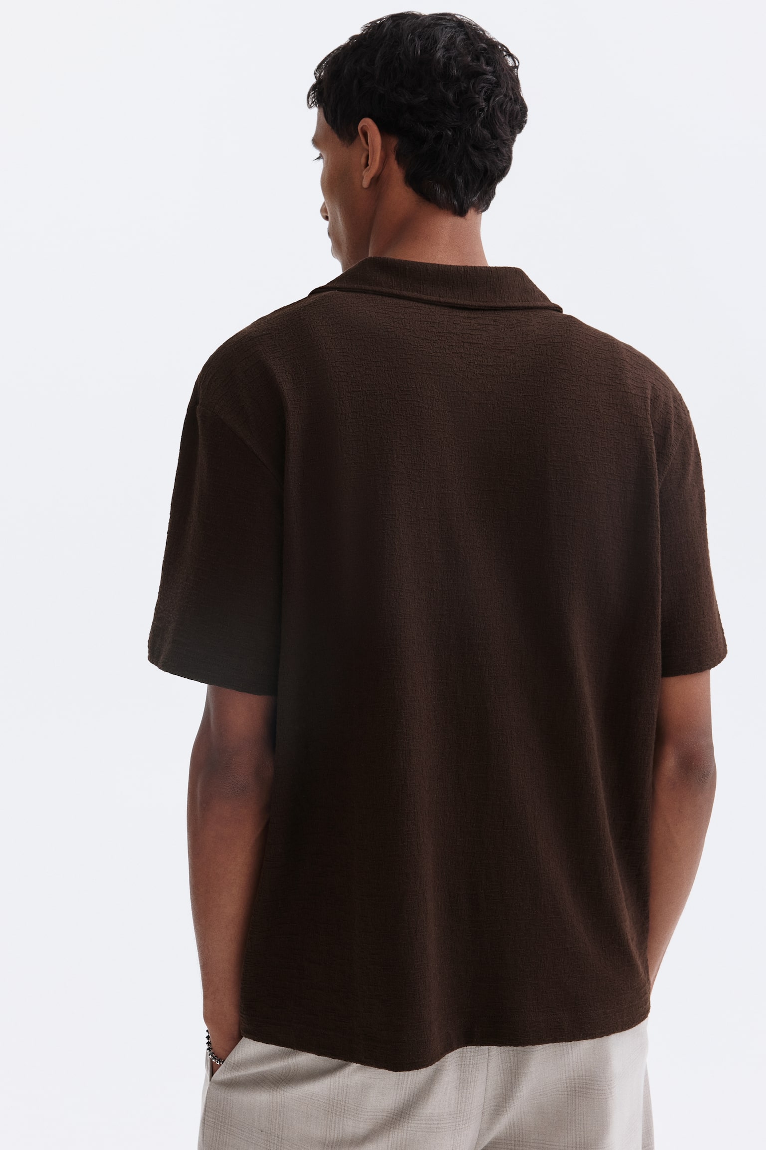 חולצת ריזורט Regular Fit - חום כהה/שחור/קרם/סגול כהה - 3