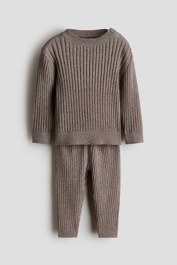 Детские топы H&M 2-Piece Wide-Rib Cotton Set