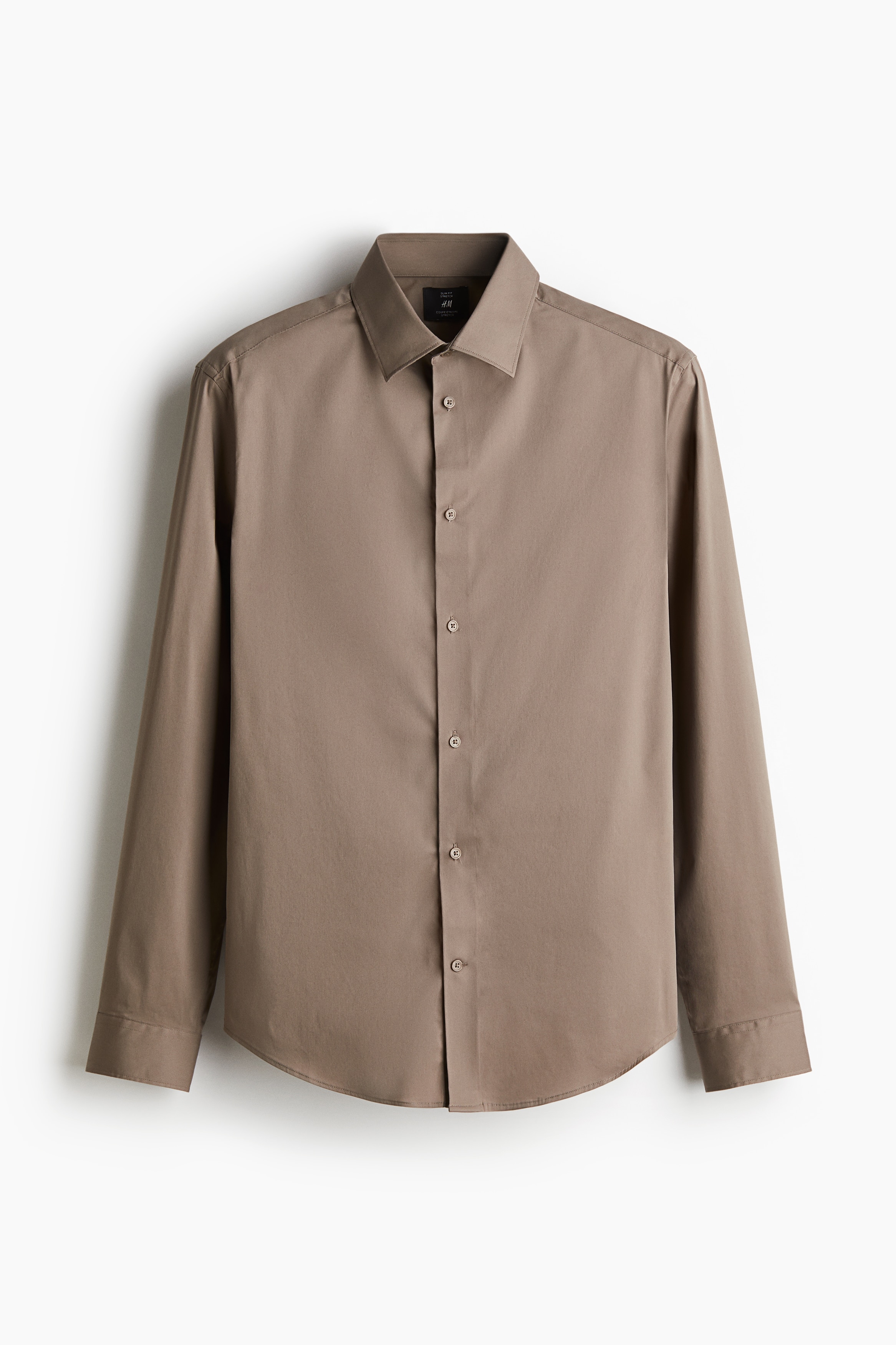 Paita Slim Fit Stretch - Tummanbeige/Valkoinen/Vaaleansininen/Musta/Tummanbeige