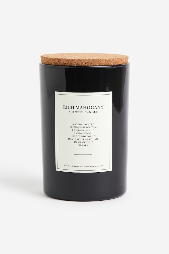 Large cork-lid scented candle - Black/Rich Mahogany/White/Sundried Linen/Beige/Sublime Patchouli/Green/Yuzu Blossom/dc - 1